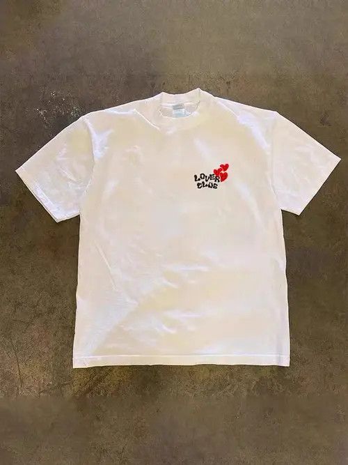 Japanese Brand × Vintage White retro heart print t-shirt Size US M / EU 48-50 / 2 - 2 Thumbnail
