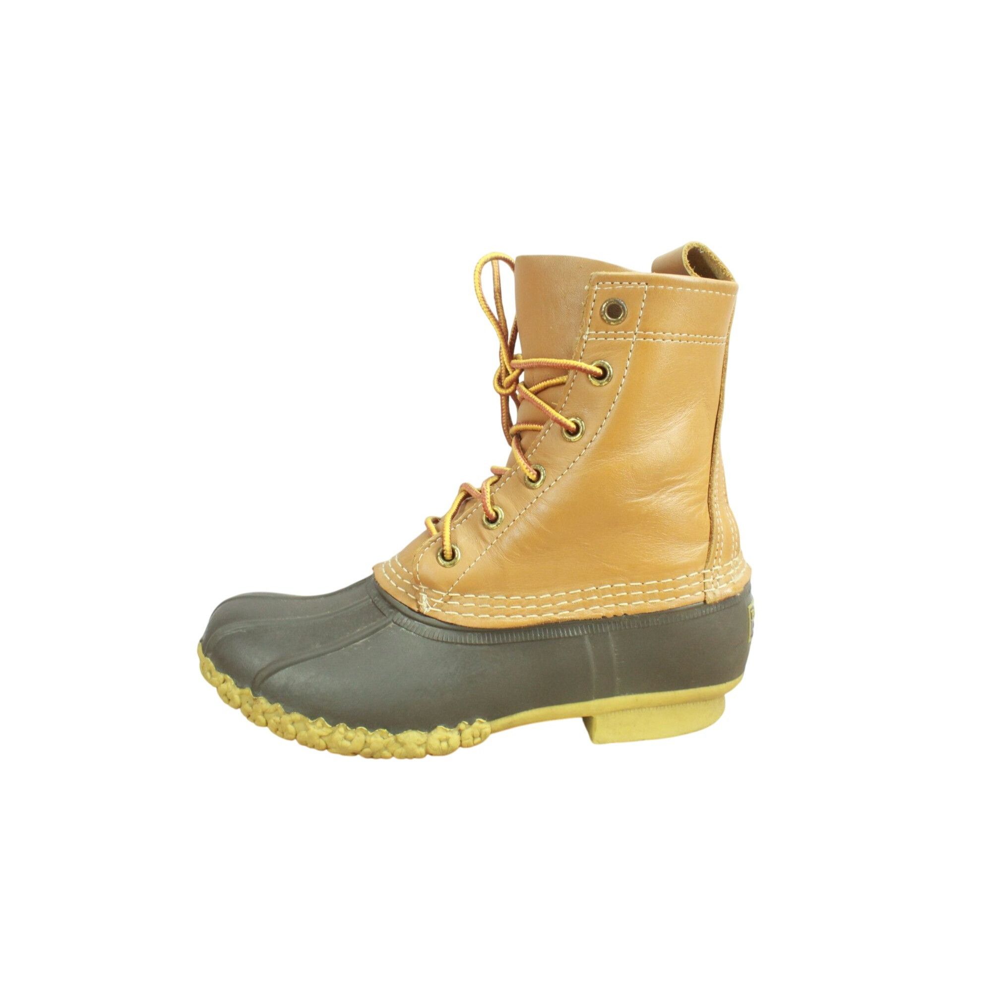 L.L. Bean × Leather LL Bean Women's Unlined Brown Leather Duck Boots Size US 6 / IT 36 - 1 Thumbnail