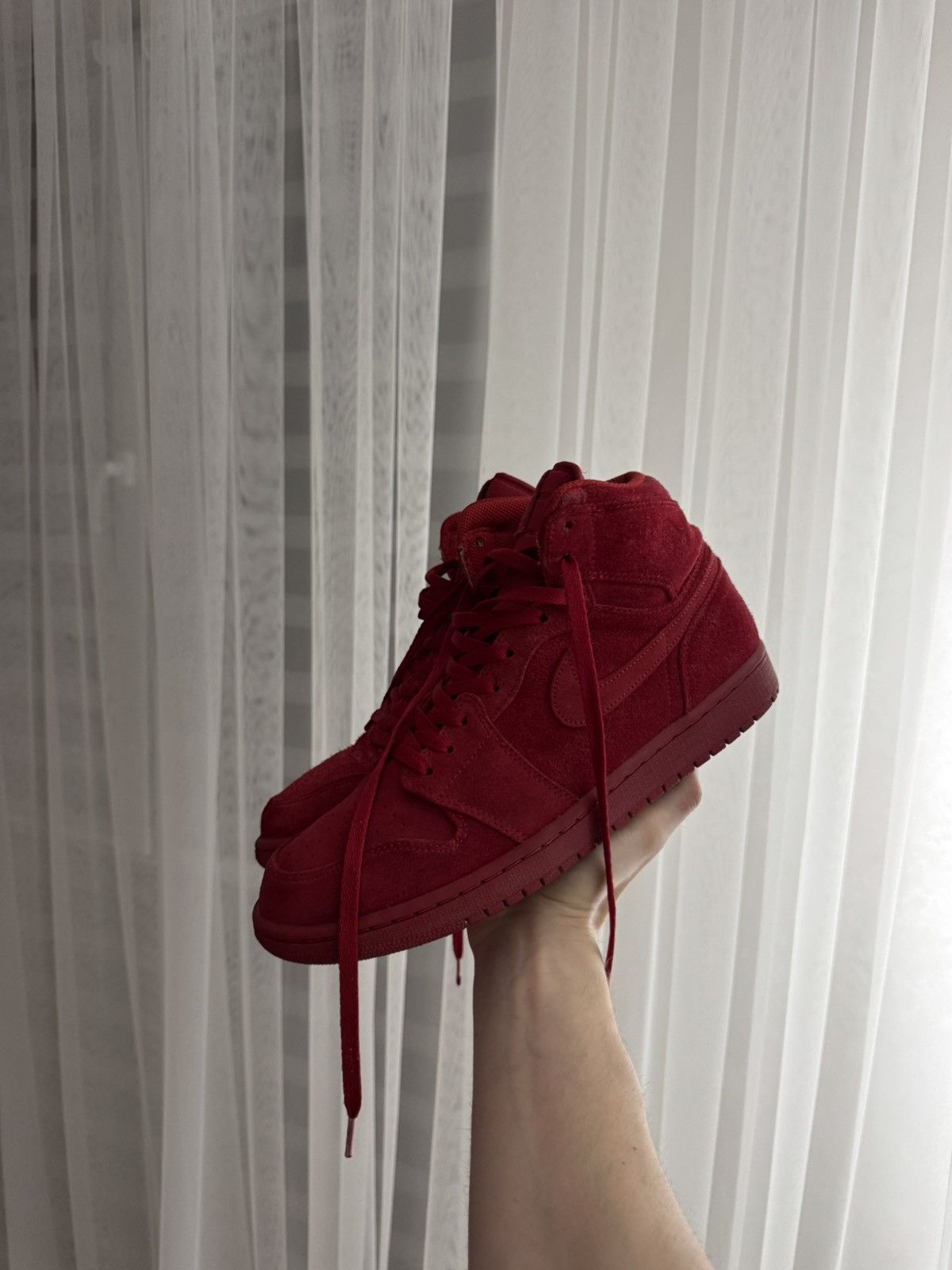 Nike Nike Air Jordan 1 Red Suede Size US 11 / EU 44 - 6 Thumbnail