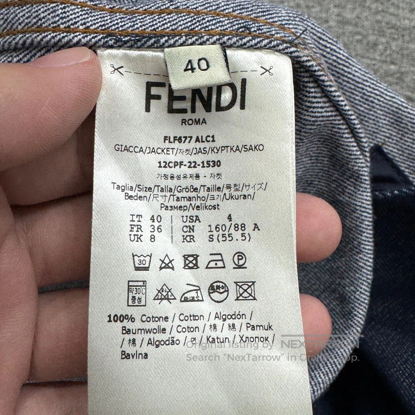 Fendi FENDI Hollow letter denim shirt| Size US XS / EU 42 / 0 - 5 Thumbnail