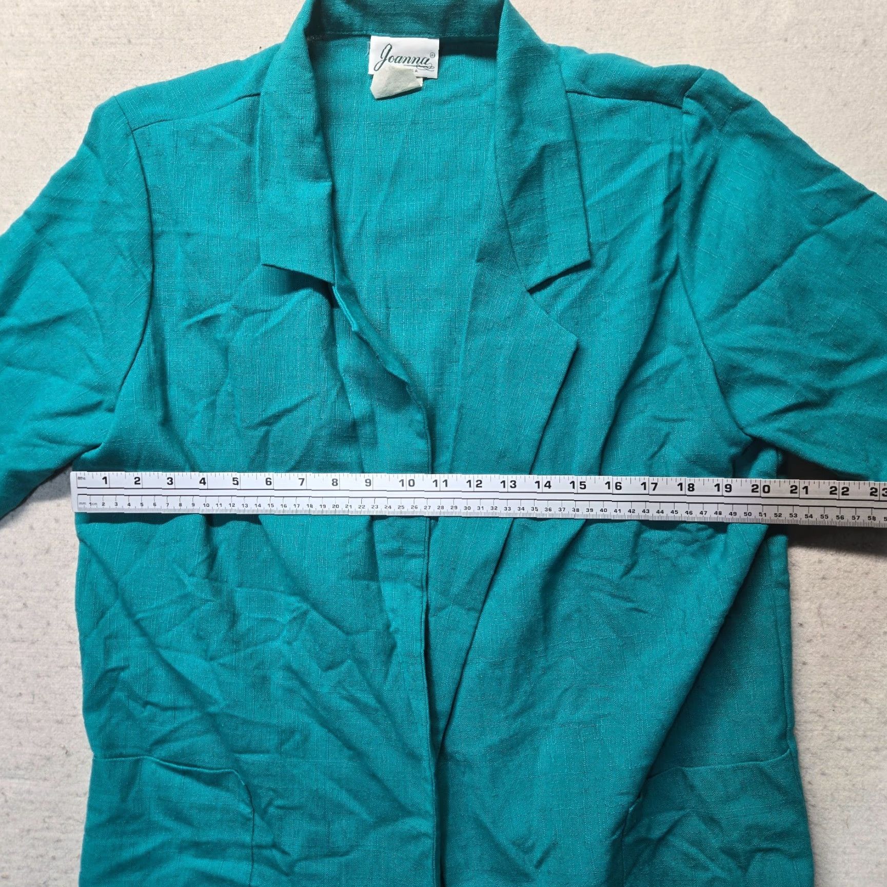 Vintage Joanna Blazer Open Collared 3/4 Sleeve Blue Large Women Vintage Jacket /> Size L / US 10 / IT 46 - 5 Thumbnail