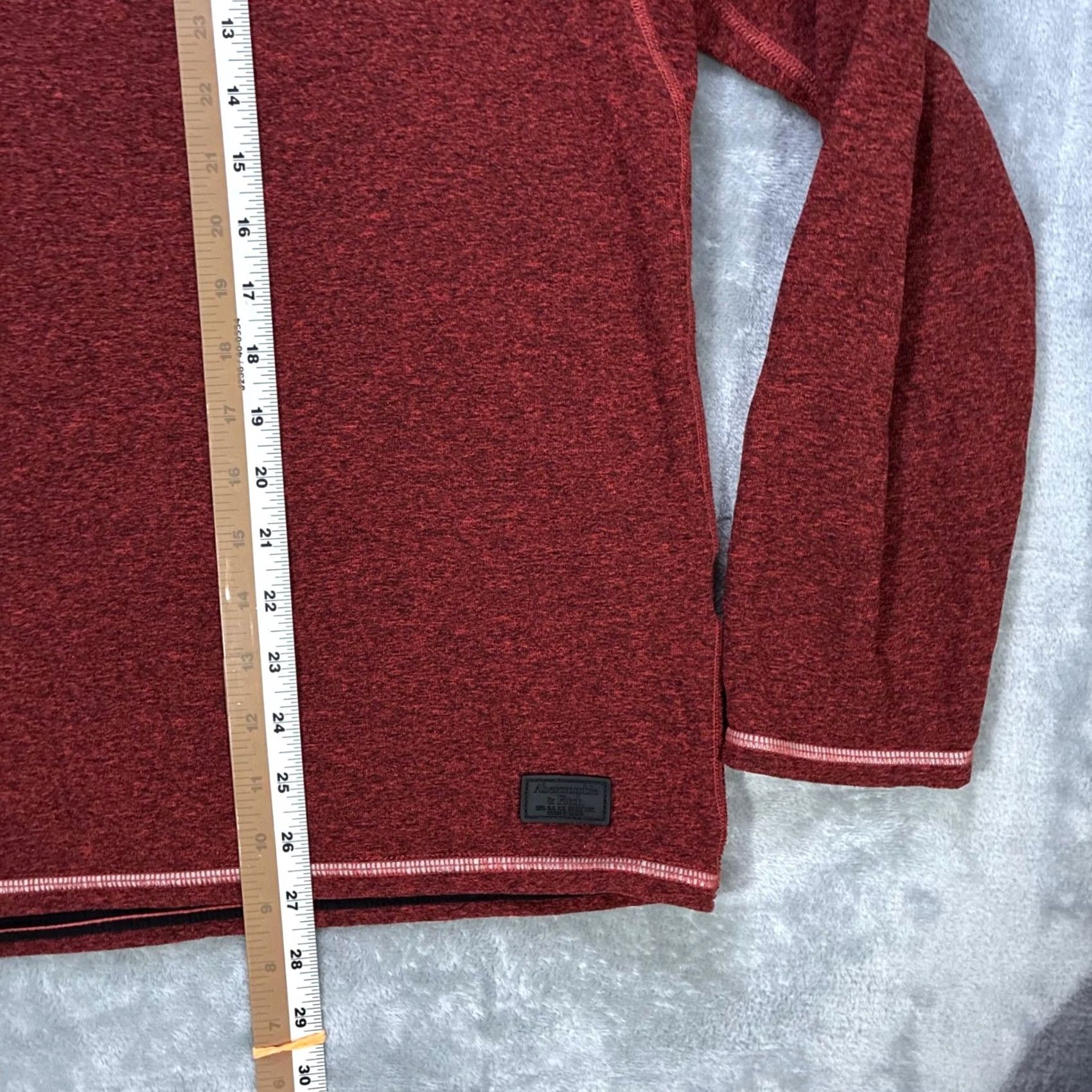 Abercrombie & Fitch Abercrombie Fitch Mens Red Heathered 1/4 Zip Pullover Sweater Men's XLarge Size US XL / EU 56 / 4 - 8 Thumbnail