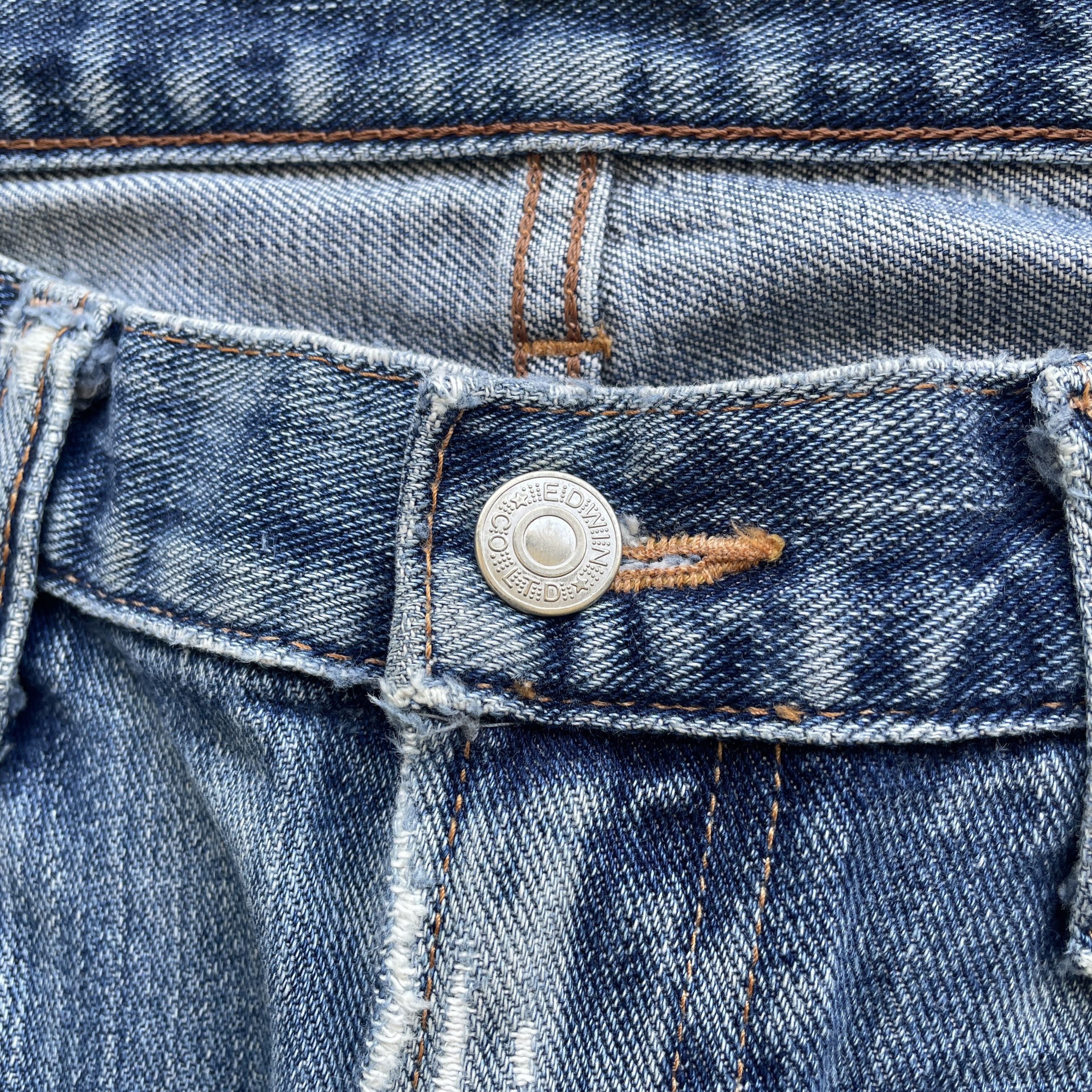 Edwin × Japanese Brand VINTAGE EDWIN FADED DENIM JEANS PANTS W32x30.5 Size US 32 / EU 48 - 6 Thumbnail