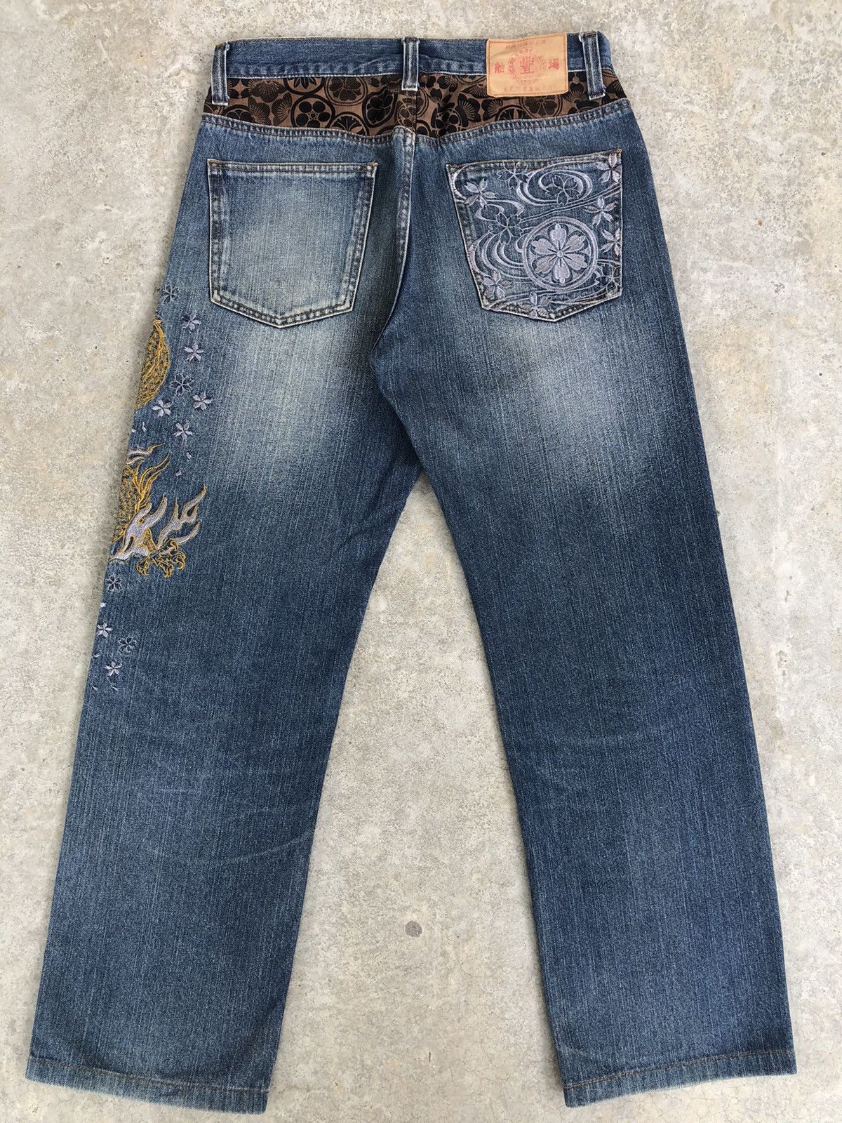Japanese Brand Japanese Buden Dragon Embroidered Jeans Distressed Size US 32 / EU 48 - 2 Thumbnail