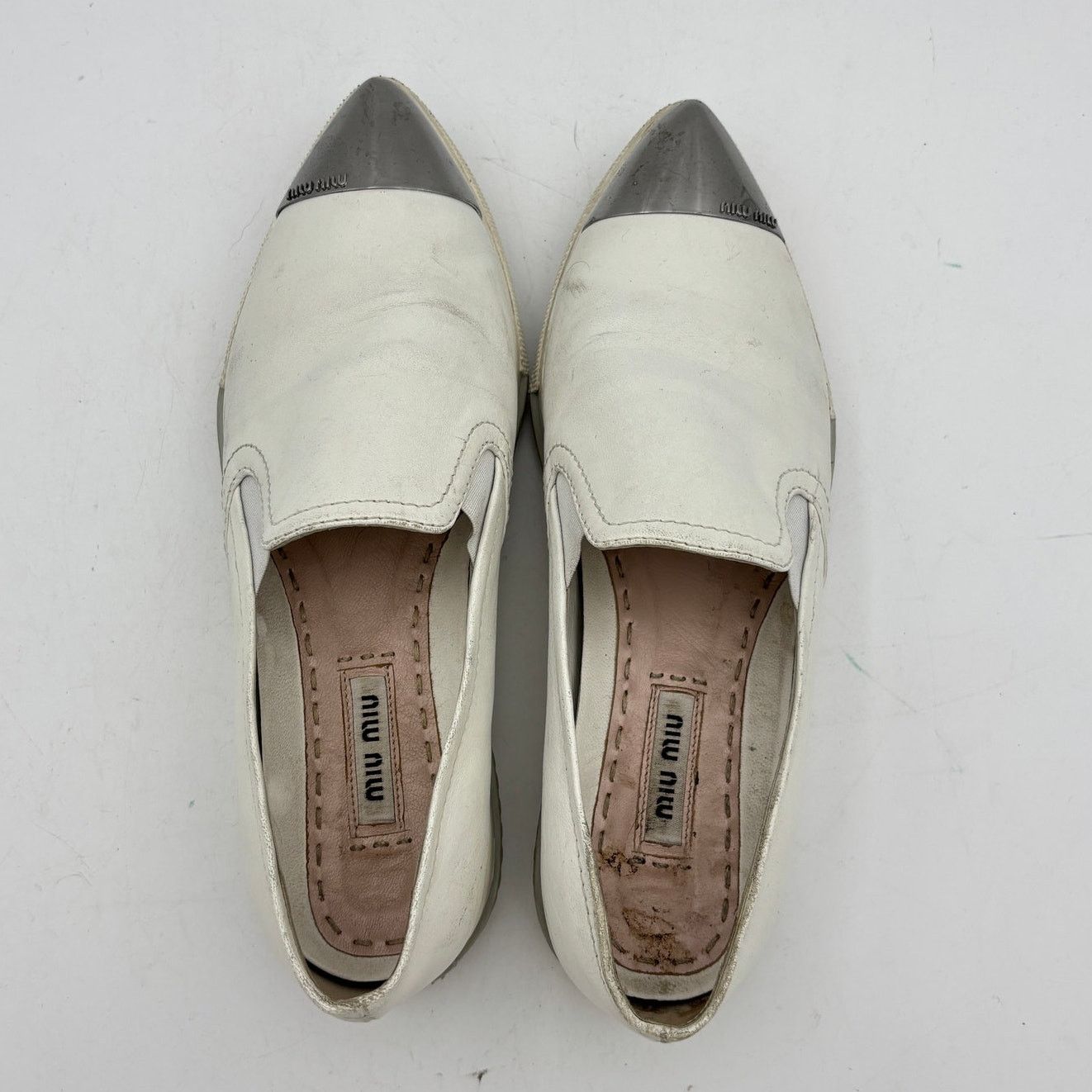 Miu Miu Miu Miu Leather Metal Point Cap Toe Slip On Shoes 35.5 / 5.5 Size US 5.5 / IT 35.5 - 6 Thumbnail