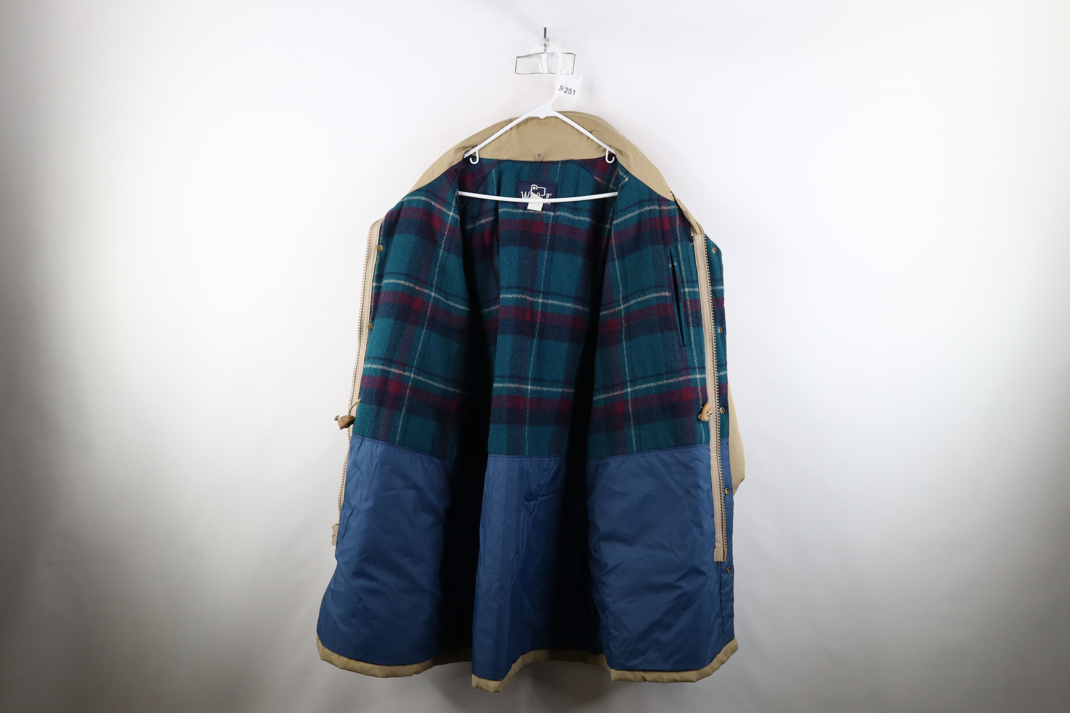 Vintage × Woolrich Woolen Mills Vintage 90s Woolrich Lined Full Zip Parka Jacket Beige USA Size US XL / EU 56 / 4 - 10 Thumbnail