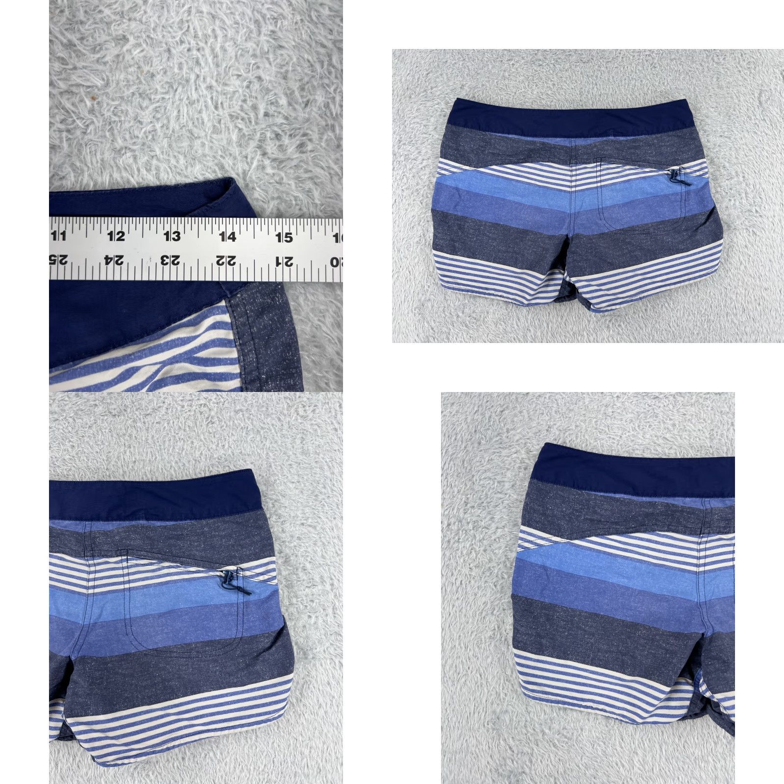 Patagonia Patagonia Womens Trunks Swim Bottoms 2 Blue Stripe 5" Boardshorts Wavefarer Pockets Nylon XS? Size ONE SIZE - 9 Thumbnail