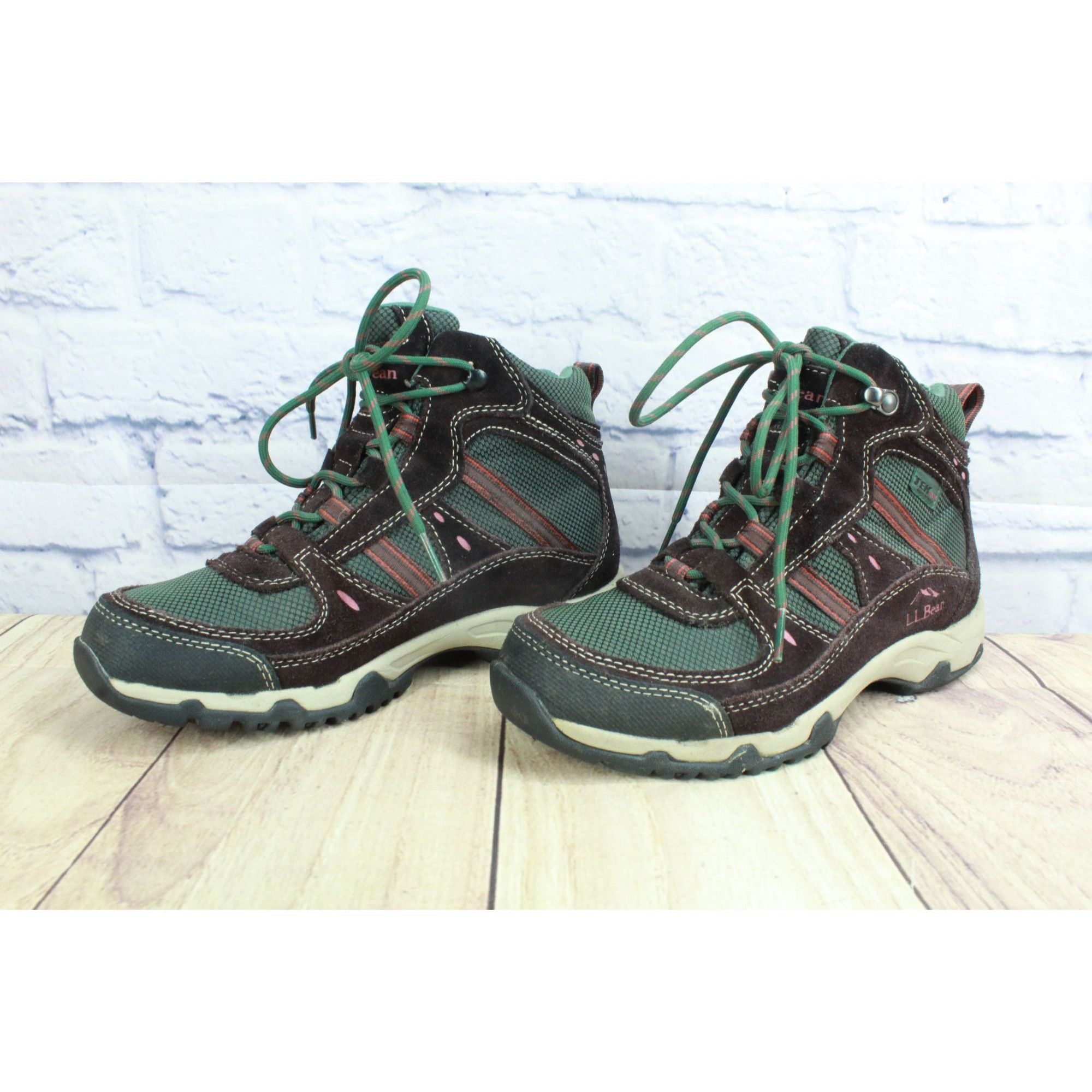 L.L. Bean LL Bean Women's Trail Model 4 Hiking Boots Green Brown Suede Size US 7 / IT 37 - 2 Thumbnail