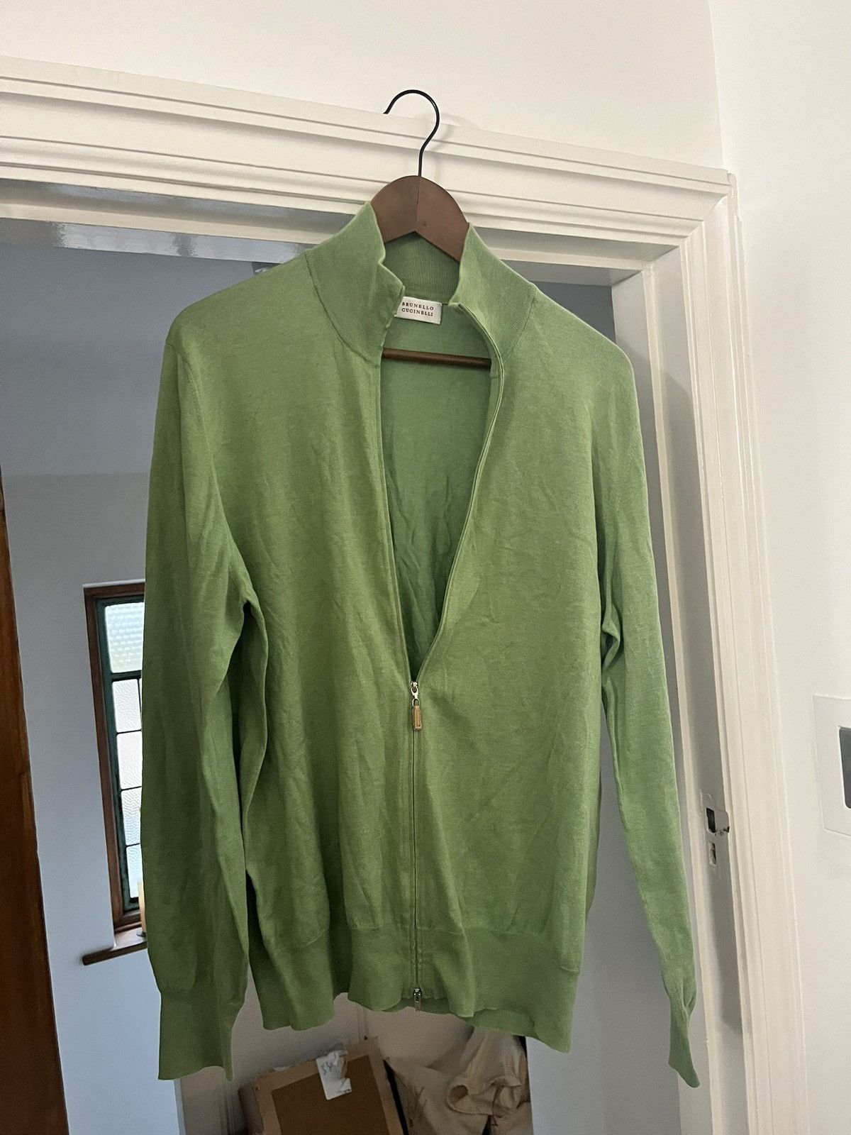 Loro Piana Brunello cucinelli green full zip cardigan size medium Size US M / EU 48-50 / 2 - 1 Thumbnail