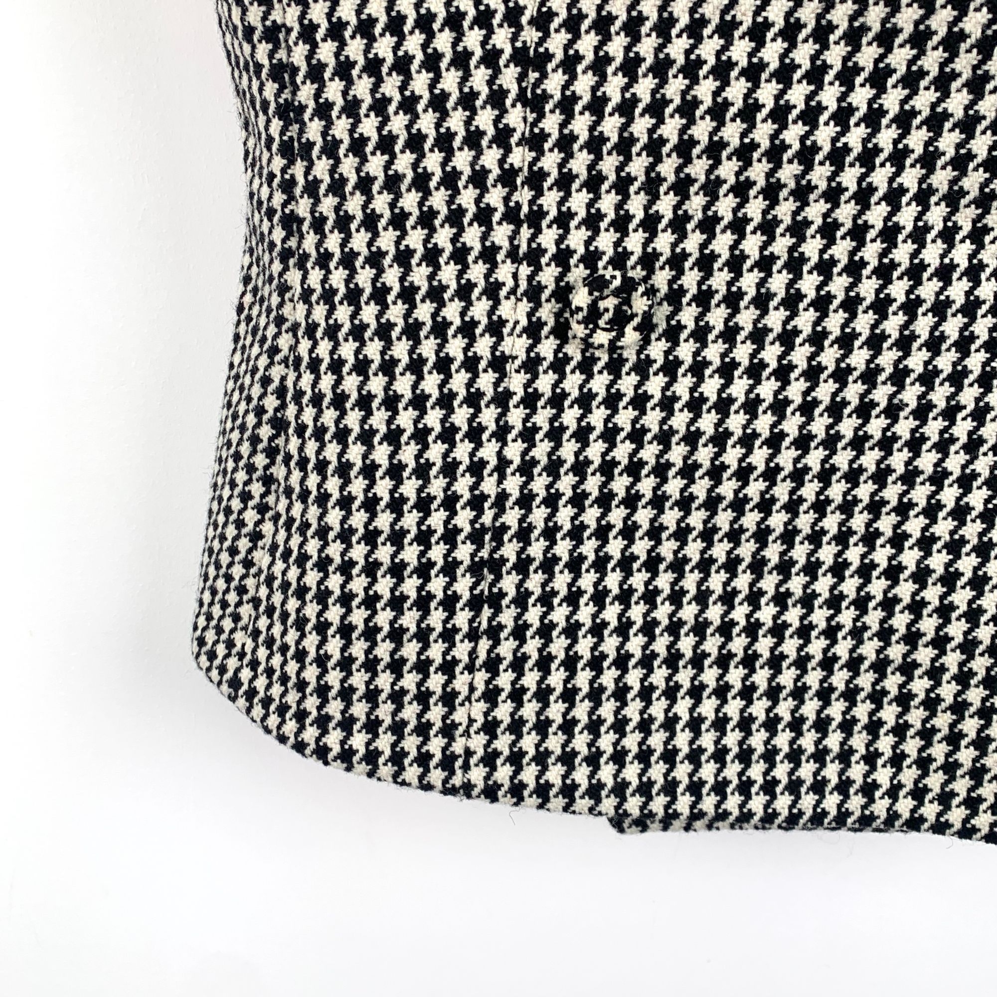 Dior Christian Dior Black Houndstooth Wool Off-Shoulder Double-Br Size XS / US 0-2 / IT 36-38 - 4 Thumbnail