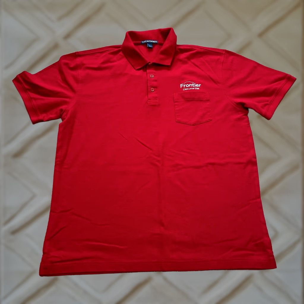 Port Authority Port Authority Polo shirt Mens Large Red Frontier CWA Local 1298 Logo Pocket Top Size US L / EU 52-54 / 3 - 1 Thumbnail