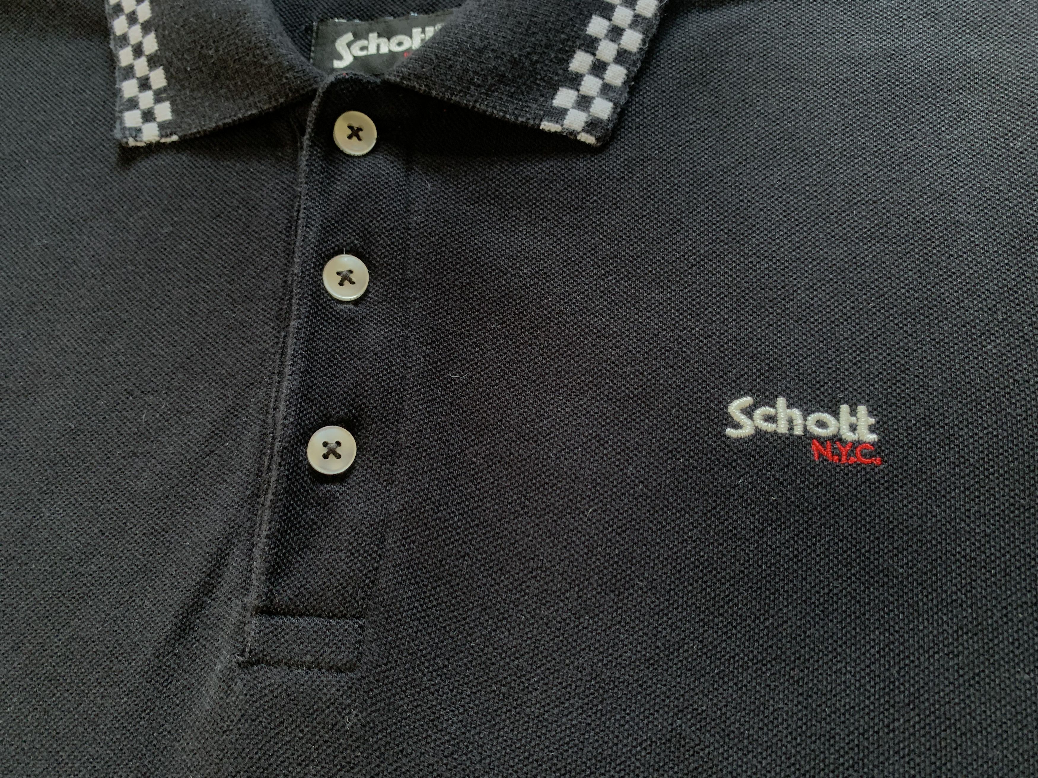 Schott Shott Black Cotton Vintage Polo Size US M / EU 48-50 / 2 - 5 Thumbnail