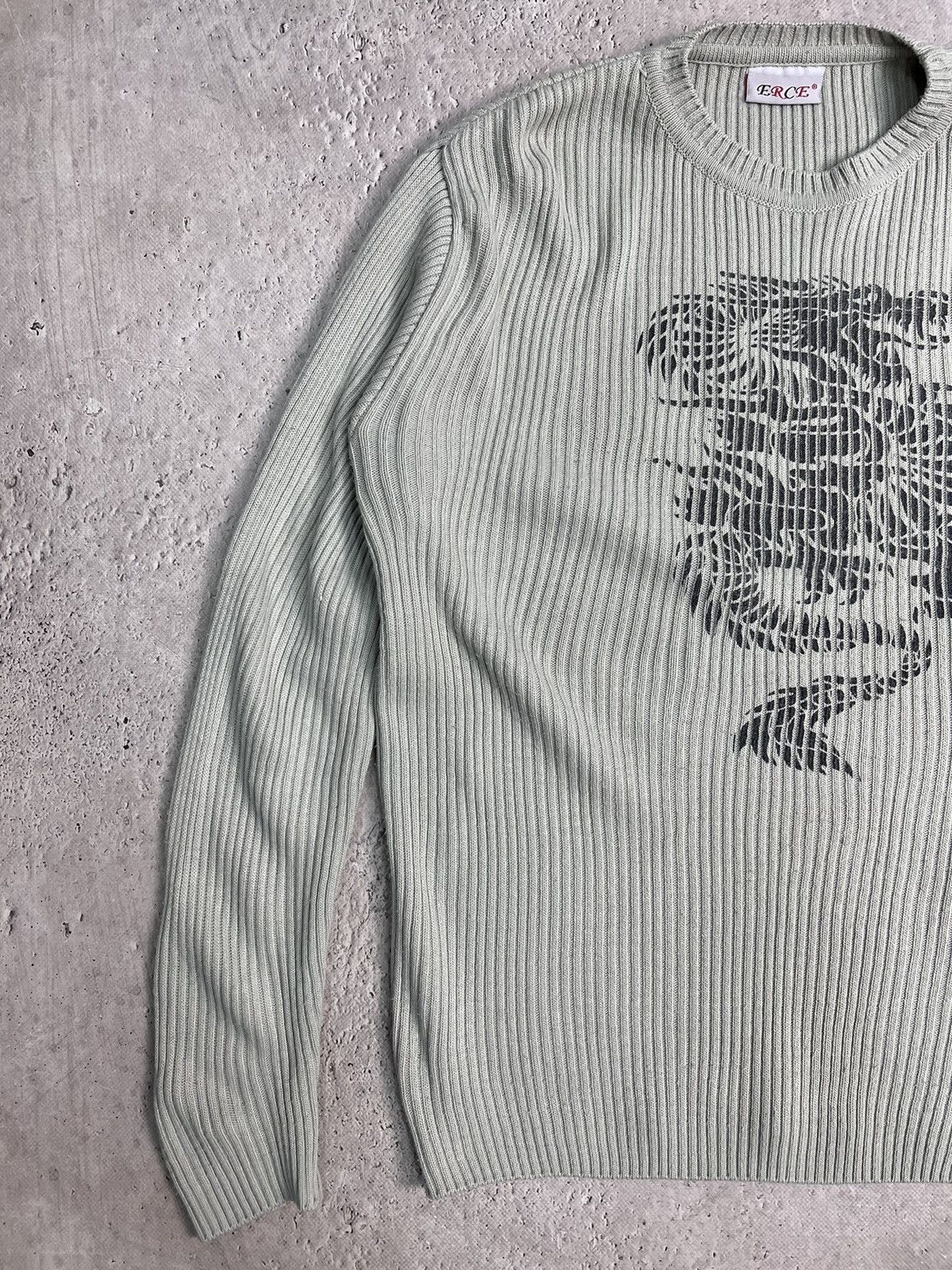 20471120 × Diesel VINTAGE ARCHIVE Y2K STRIPED DISTRESSED DRAGON DIESEL SWEATER Size US M / EU 48-50 / 2 - 4 Thumbnail