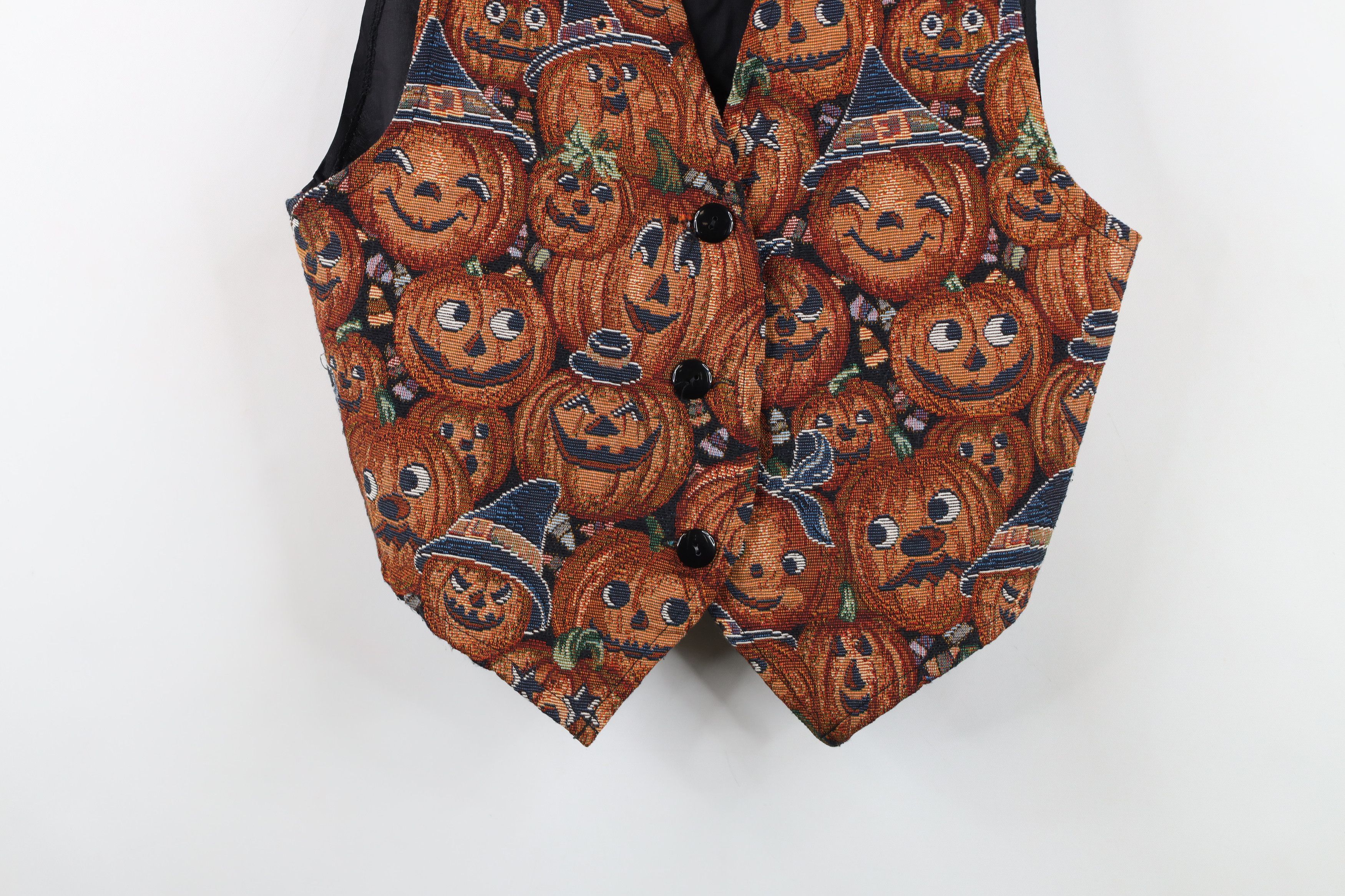 Vintage Vintage 90s Streetwear Pumpkin Halloween Vest Jacket USA Size M / US 6-8 / IT 42-44 - 3 Thumbnail