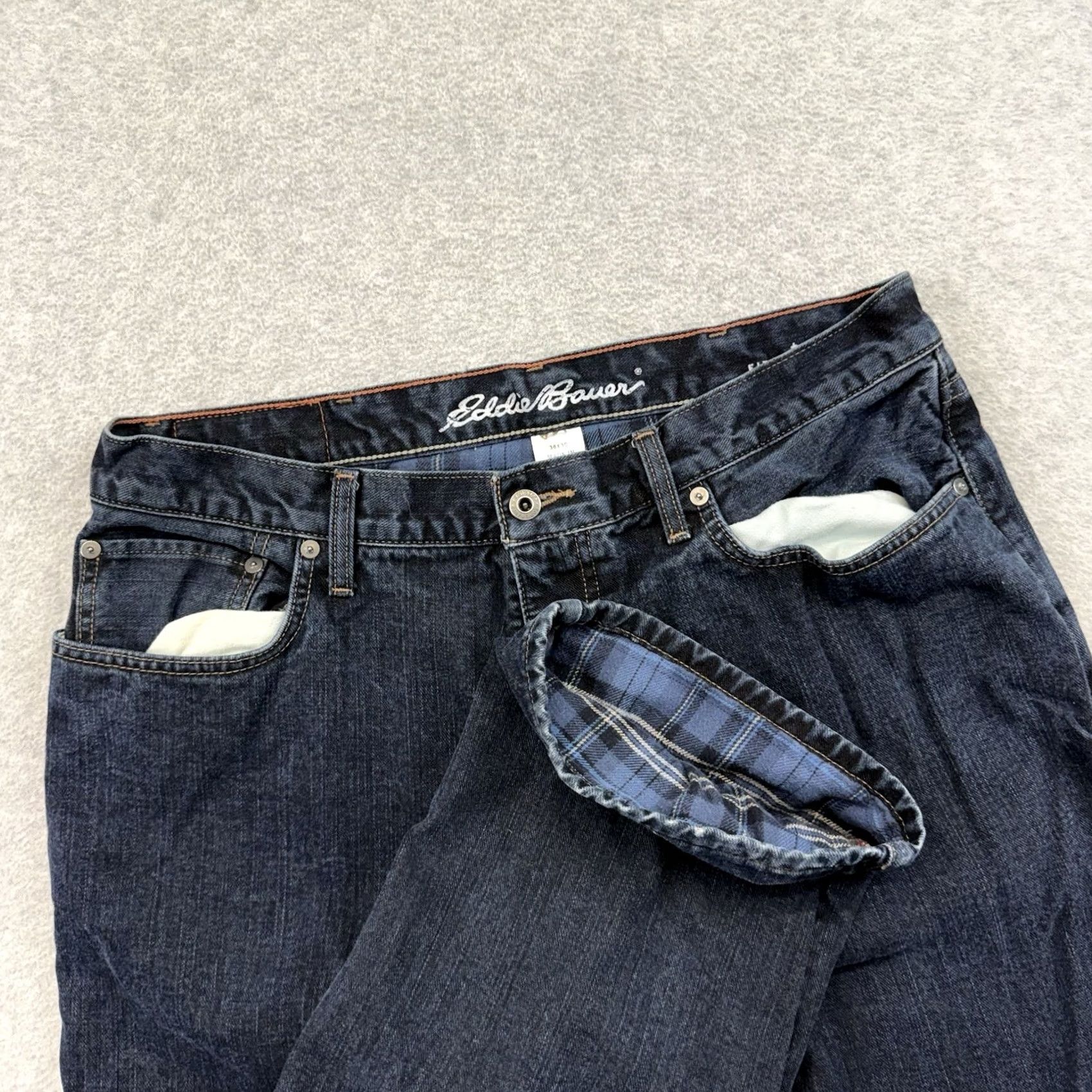 Eddie Bauer Eddie Bauer Jeans Men 34 Relaxed Denim Lined Flannel Workwear Blue 30 Inseam Shirt? Size US 36 / EU 52 - 2 Thumbnail