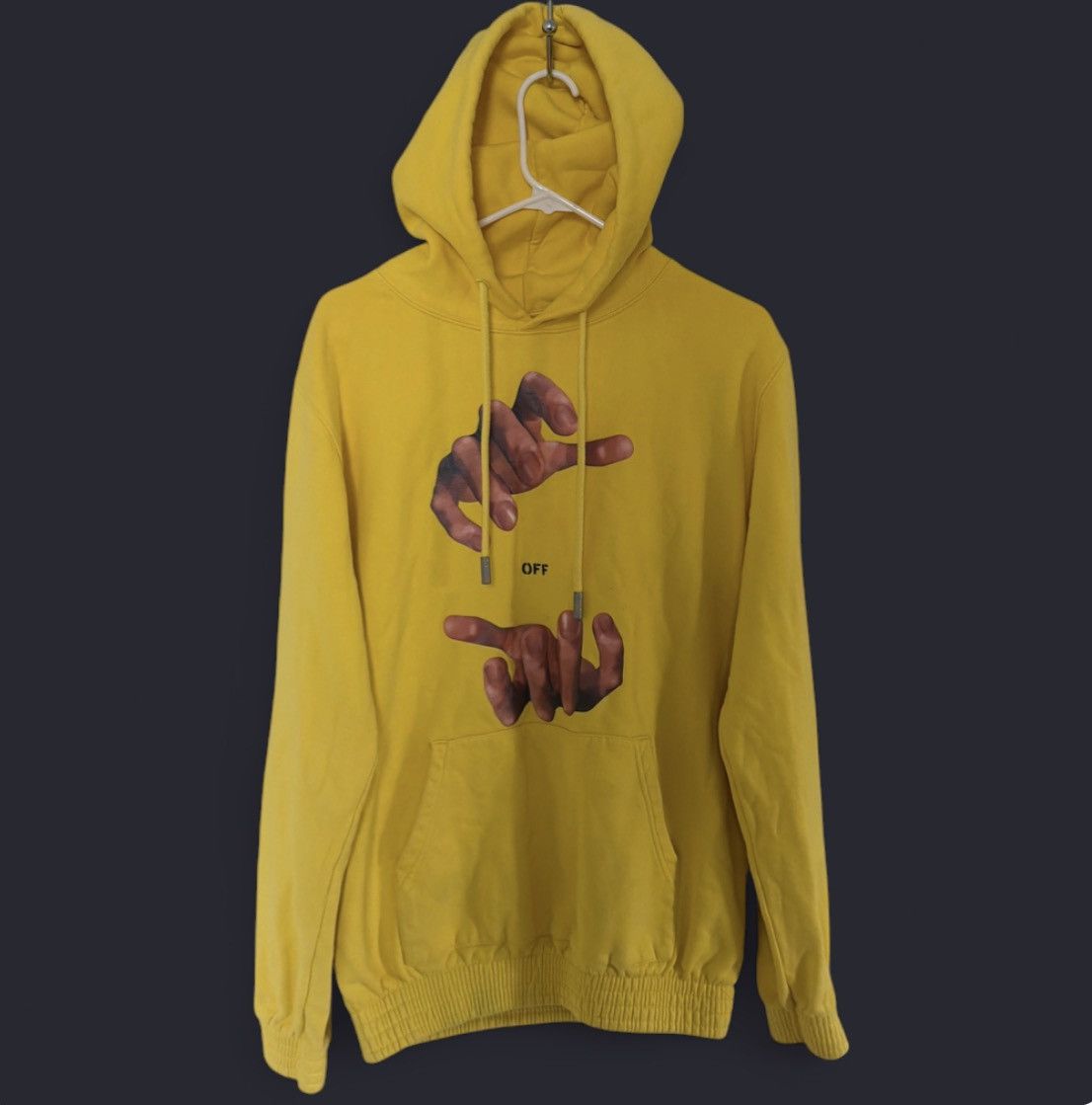 Off-White Off-White c/o Virgil Abloh 2018 Hands Hoodie - Yellow Size US S / EU 44-46 / 1 - 1 Thumbnail