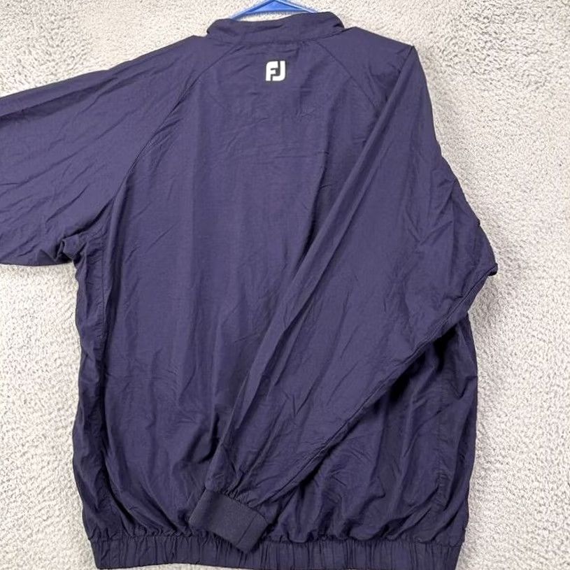 Footjoy FootJoy Windbreaker Jacket Mens Large Blue Nylon Pullover FJ Golf Hiking Lightweight Easy Care Outdoor Sports Jacket Mens Blue Windbreaker Size US L / EU 52-54 / 3 - 2 Thumbnail