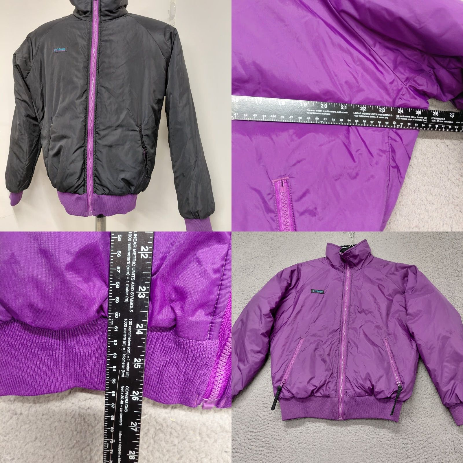 Vintage VINTAGE Columbia Reversible Jacket Mens Size M Purple Black Radial Sleeve Nice Jacket Coat | 90s Theme Size US M / EU 48-50 / 2 - 9 Thumbnail