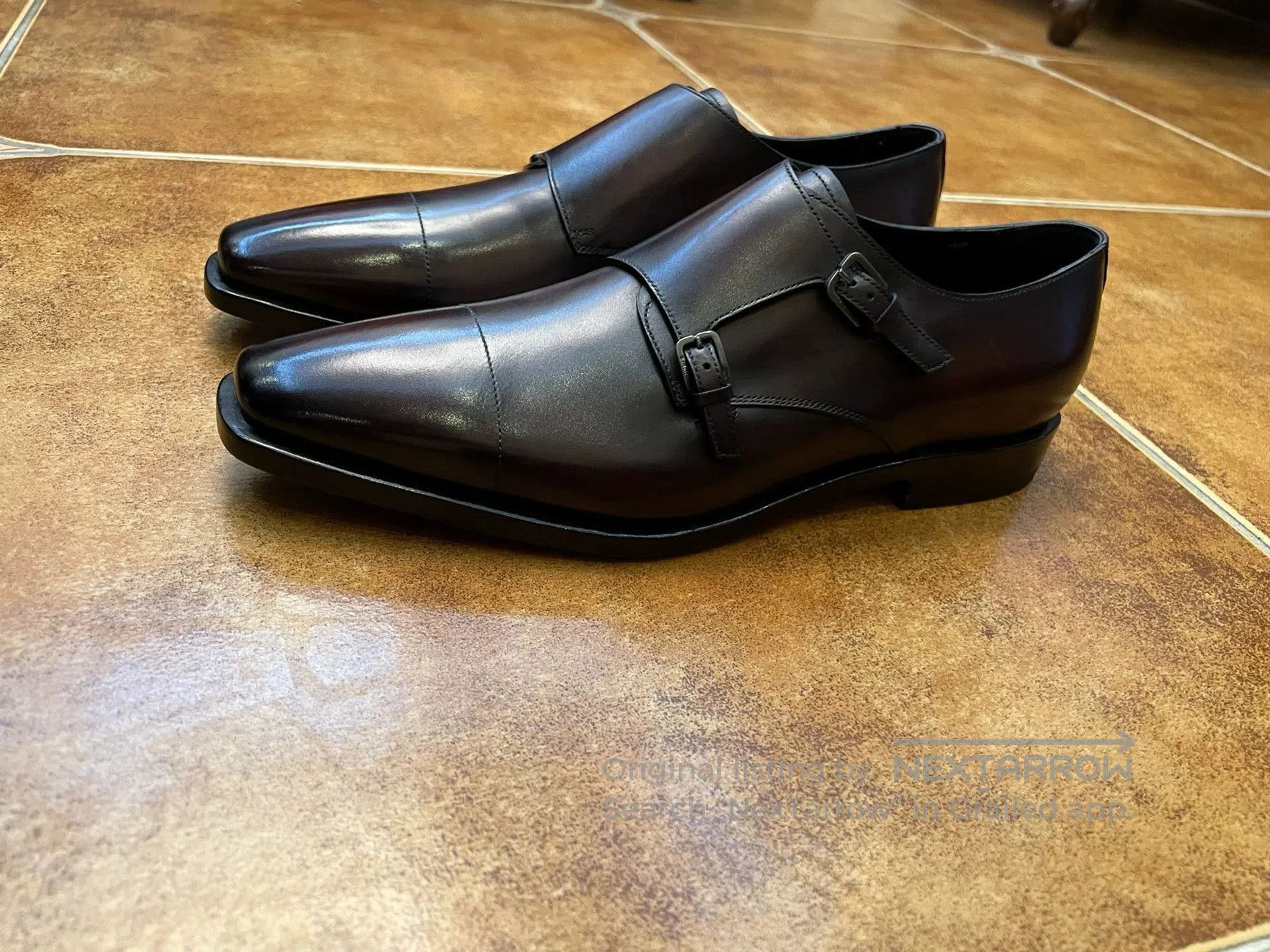 Berluti Brown Formal Leather Monk Strap Shoes Size 8.5. Size US 8.5 / EU 41-42 - 4 Thumbnail