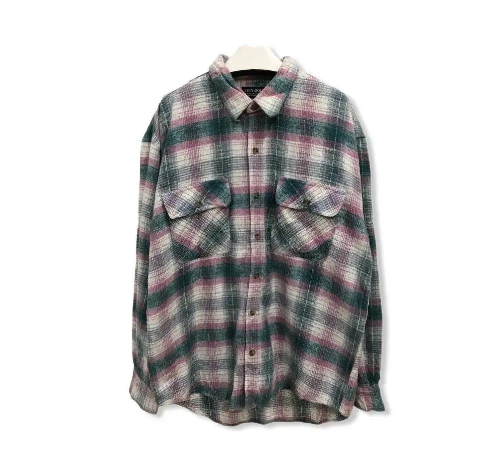 Vintage Vintage Tiny Doll Plaid Tartan Flannel Shirt 👕 Size US M / EU 48-50 / 2 - 1 Thumbnail