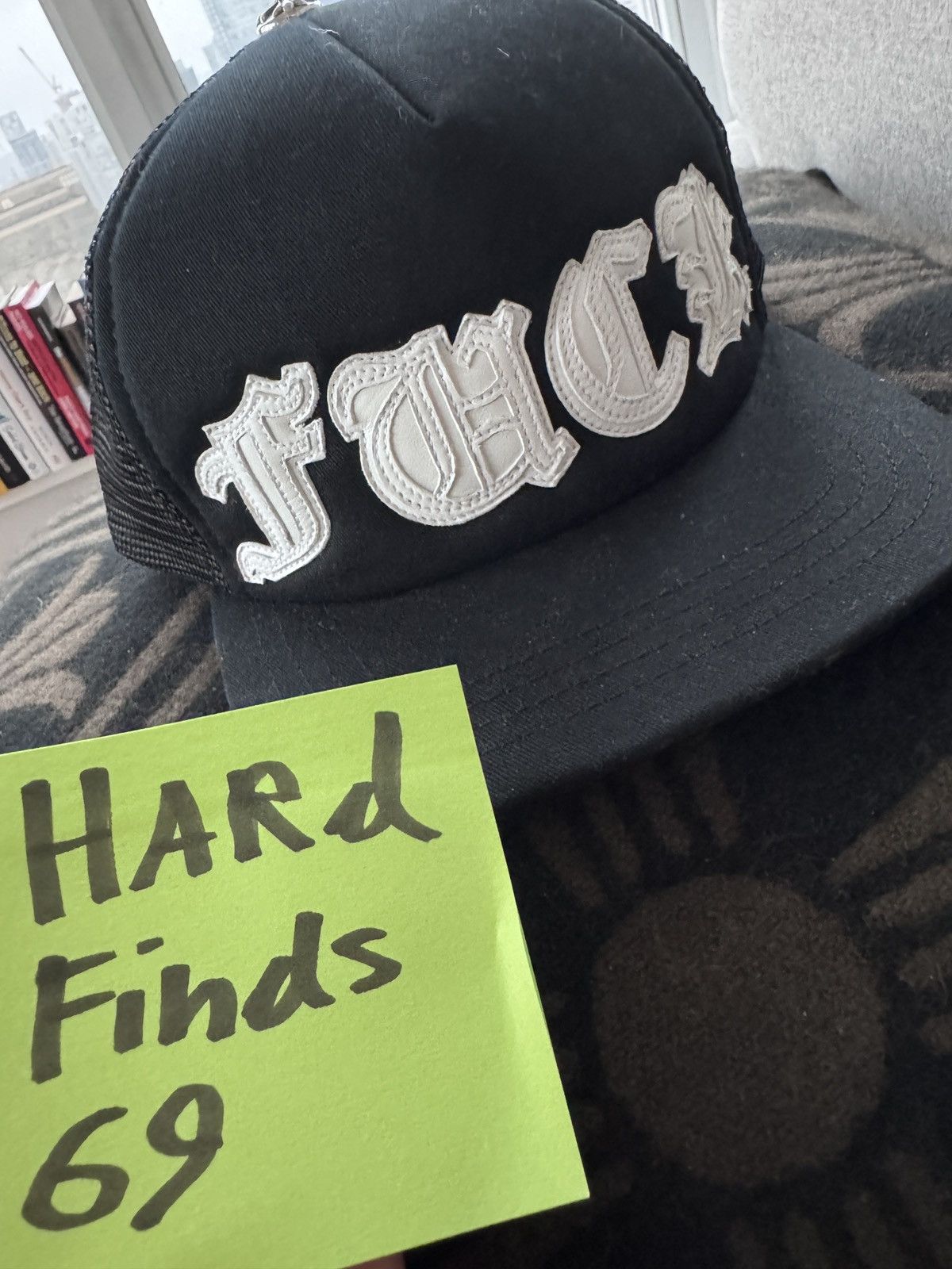 Chrome Hearts Chrome Hearts White Leather Patch Fuck Trucker Hat RARE Size ONE SIZE - 1 Thumbnail
