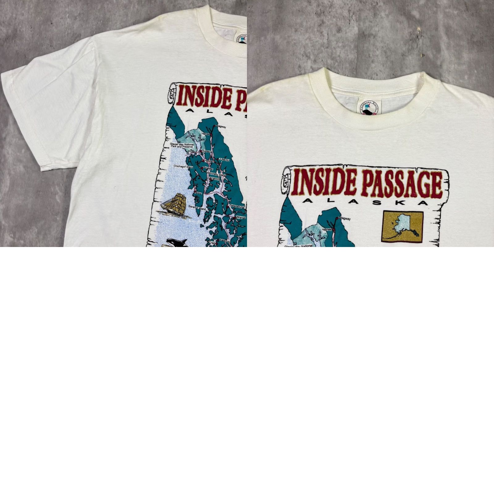 Vintage Vintage Caribbean Dream Inside Passage Alaska Map Shirt XL White 90s Graphic Size US XL / EU 56 / 4 - 8 Thumbnail