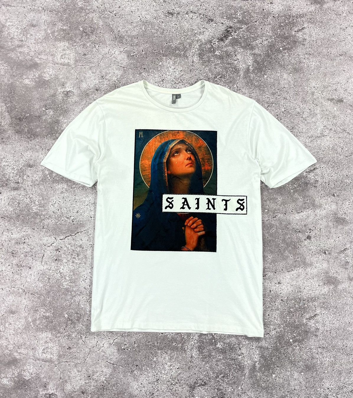 Asos ASOS T-Shirt Virgin Mary “Saints” Big Logo White Size 2XL Size US XXL / EU 58 / 5 - 1 Thumbnail