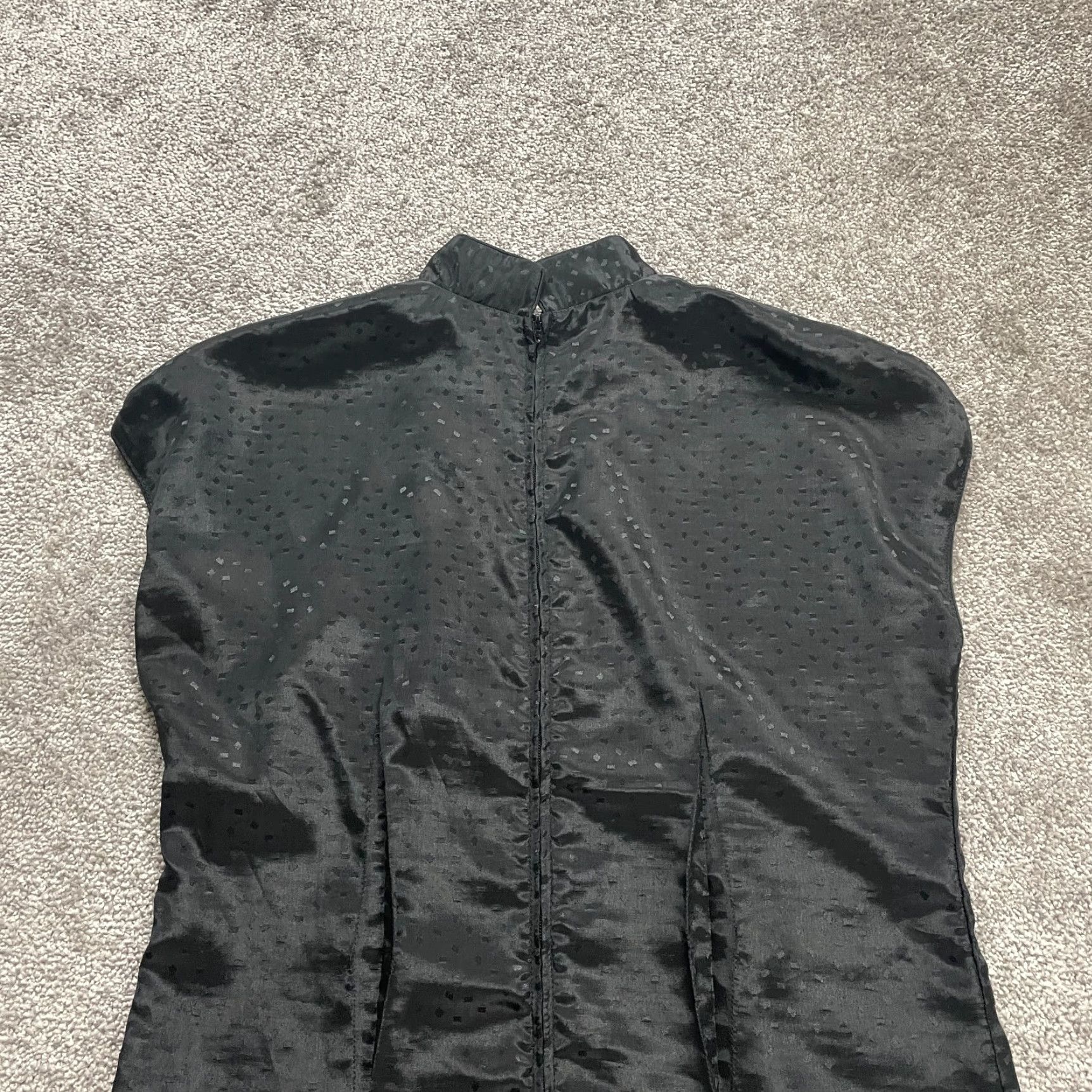 Vintage Unbranded Shift Dress Women Adult Small Black Silk Blend Sleeveless Party Argyle Zipper Womens Size S / US 4 / IT 40 - 4 Thumbnail