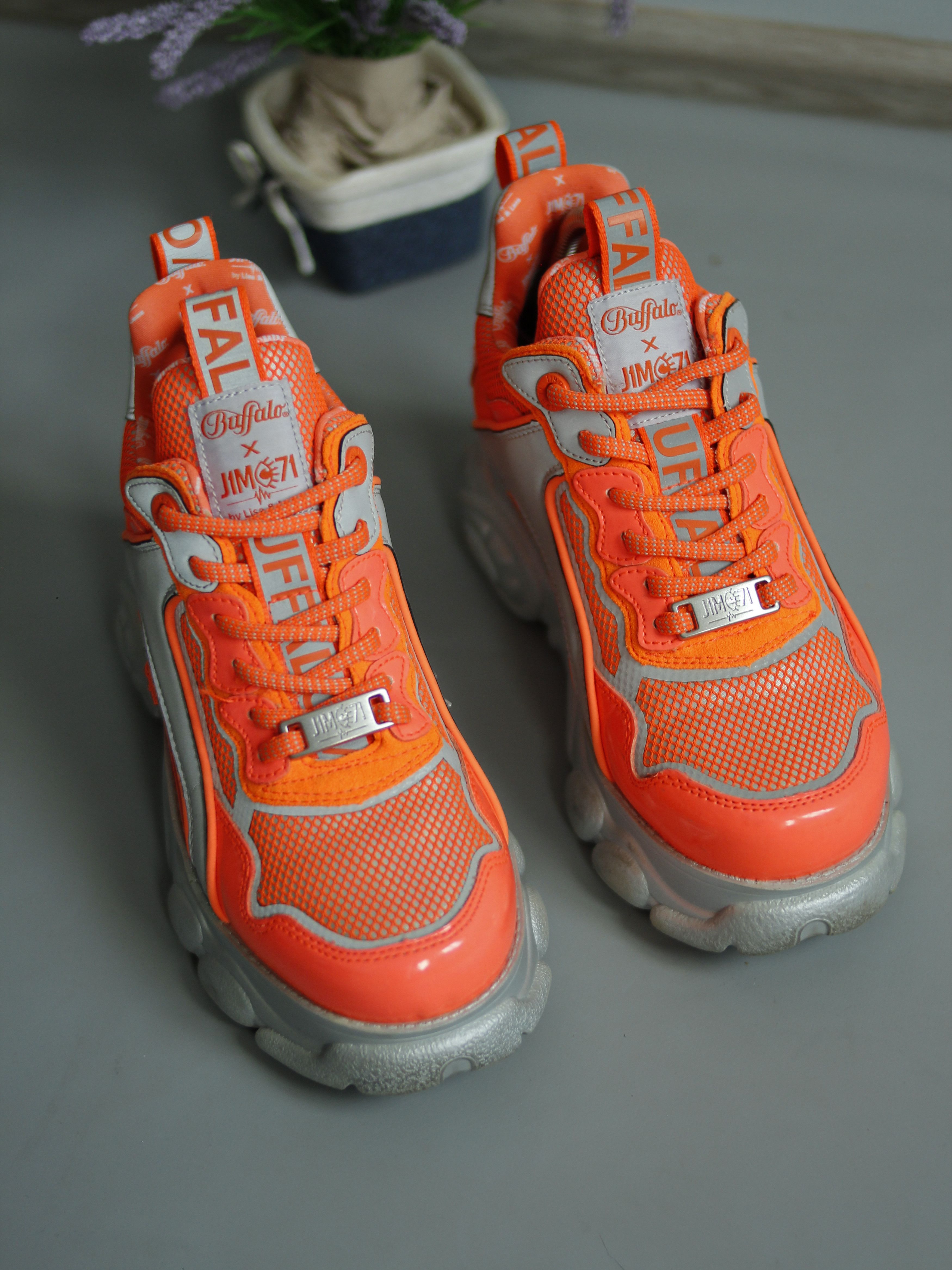 Buffalo London BUFFALO JIMO71 REFLECTIVE ORANGE SNEAKERS HIGH SOLE Size US 6.5 / IT 36.5 - 5 Thumbnail