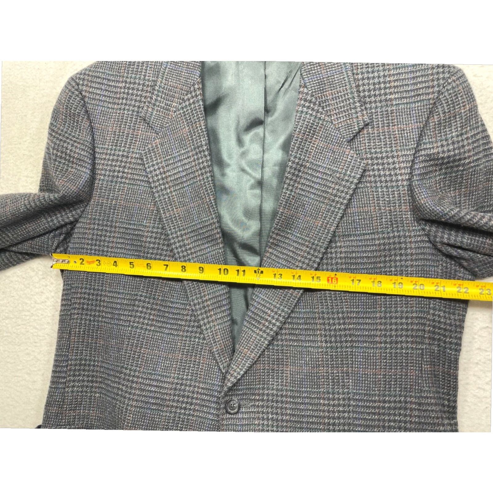 Hart Schaffner Marx Hart Schaffner Marx Blazer Mens 44 Regular Gray Plaid 2 Piece Suit Size 44R - 6 Thumbnail