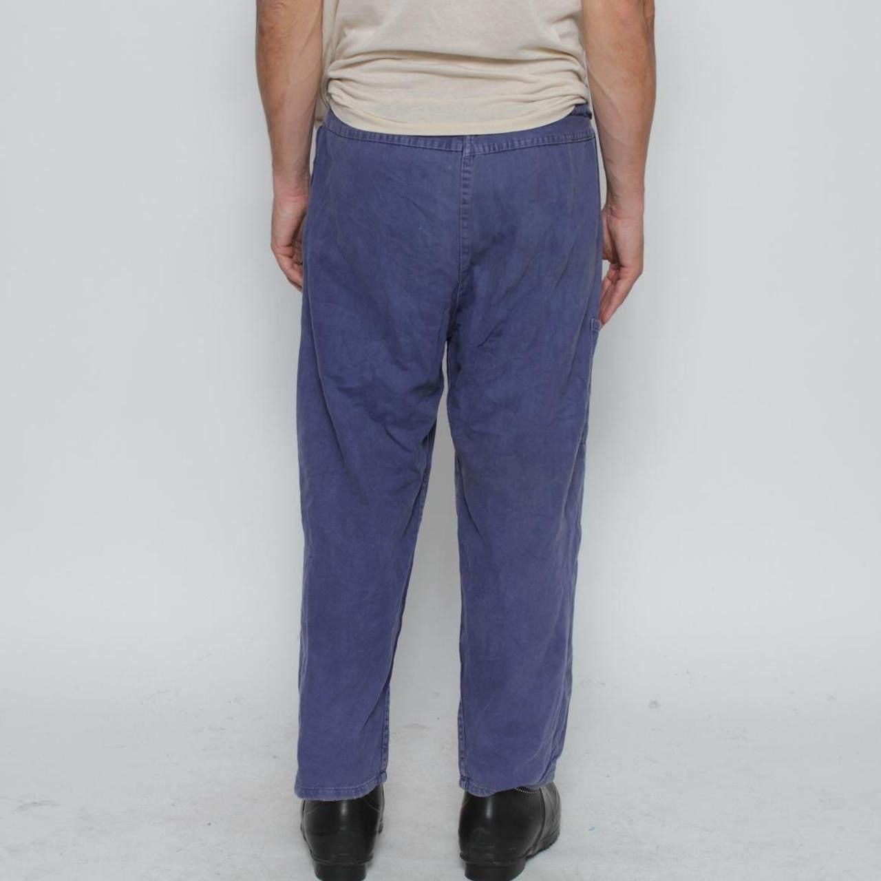 Vintage BLUE STITCH REPAIR SOFT COTTON WORKWEAR PANTS Size US 34 / EU 50 - 4 Thumbnail