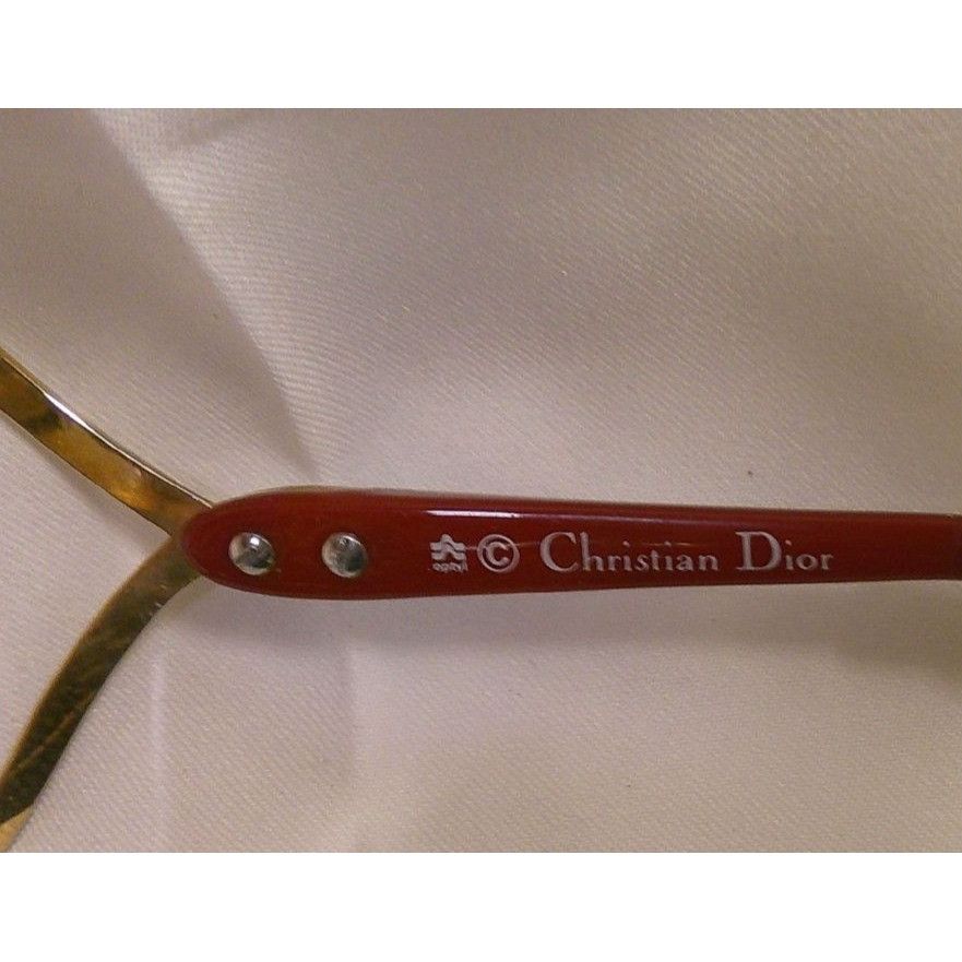 Dior Vintage Christian Dior Butterfly Sunglasses Gold Frame & Bro Size ONE SIZE - 4 Thumbnail
