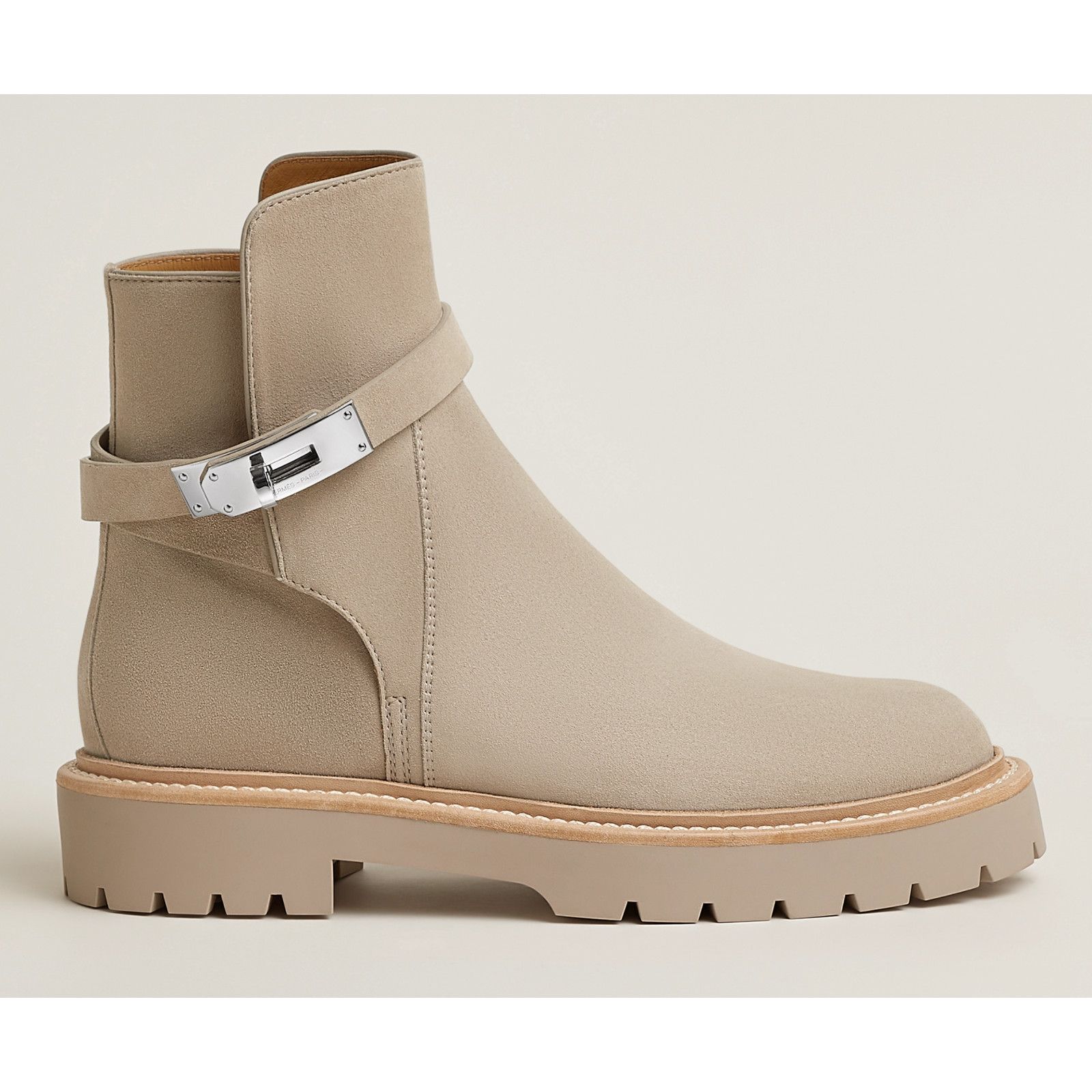 Hermes Hermes Jeff Ankle Boot Galet Suede Goatskin Kelly Lock 40 Size US 10 / IT 40 - 3 Thumbnail