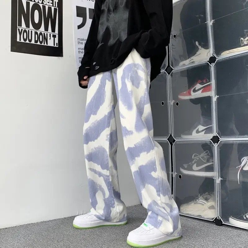 image of Distressed Denim x Jean Blue White Tie Die Pant, Men's (Size 29)