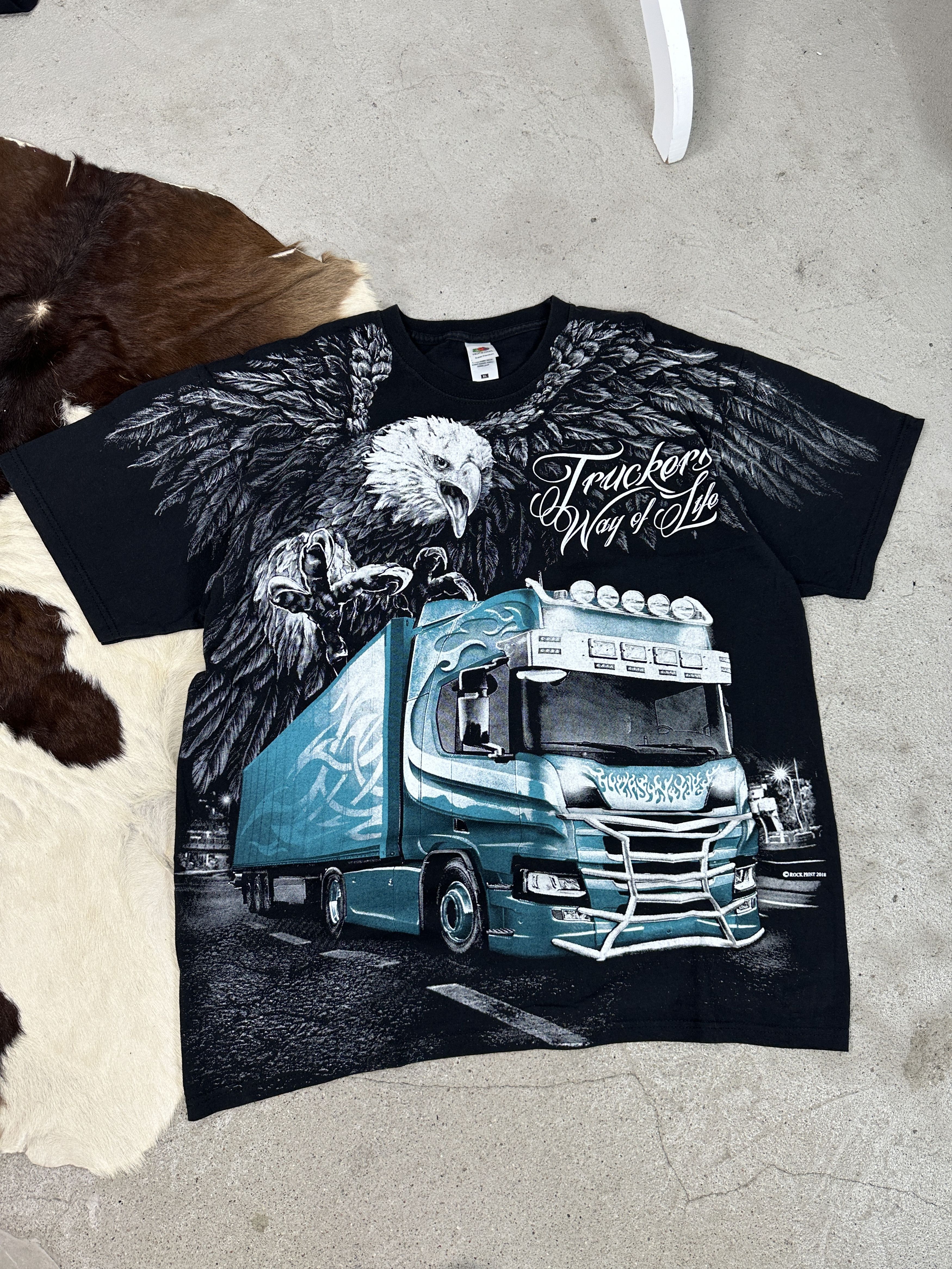 Vintage Vintage Oversize Skater Mega Super Trucker Fullprint Size US XL / EU 56 / 4 - 1 Thumbnail
