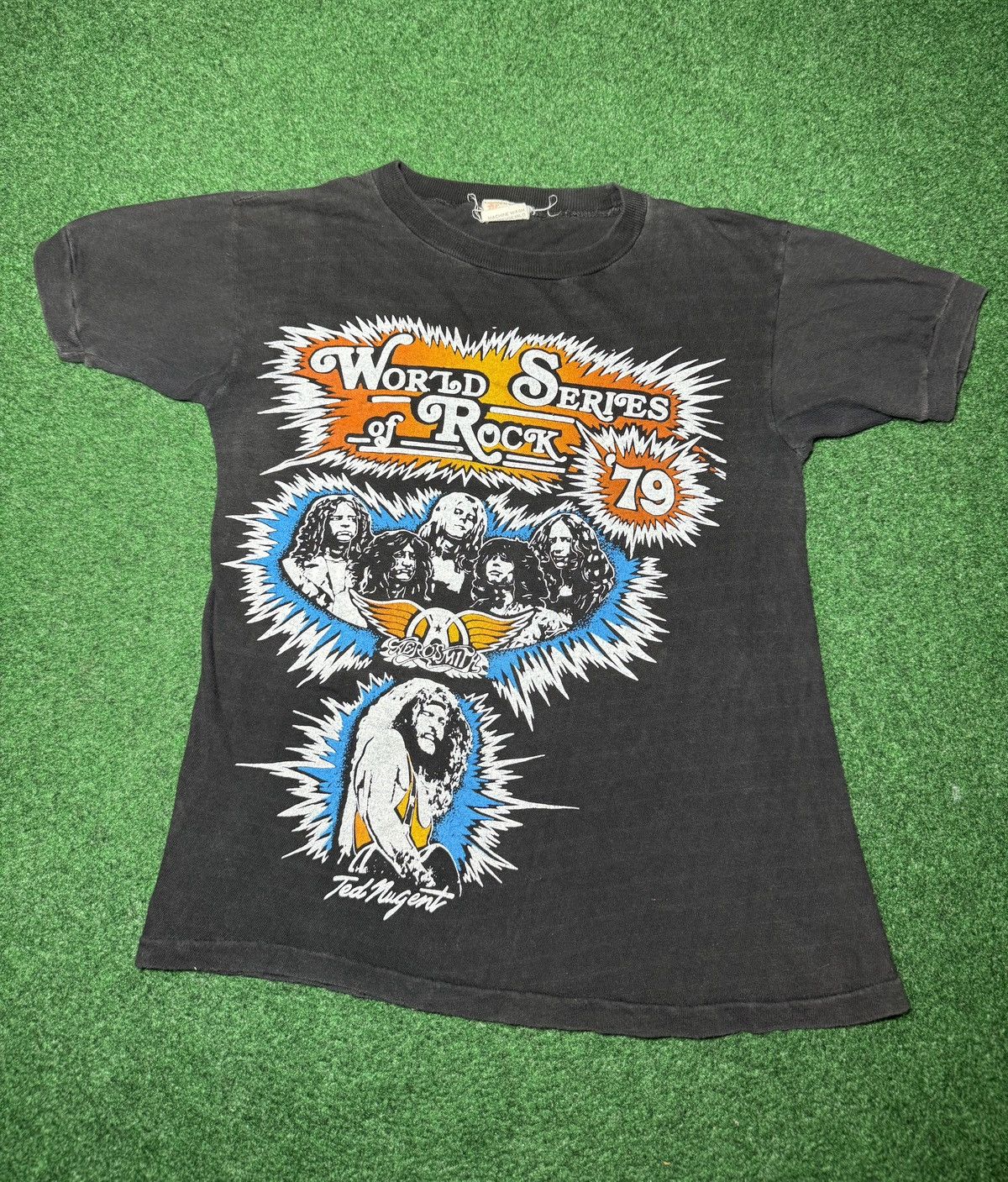 Band Tees World Series Rock 70s Aerosmith ACDC Journey 15x21 T Shirt Size US XXS / EU 40 - 1 Thumbnail
