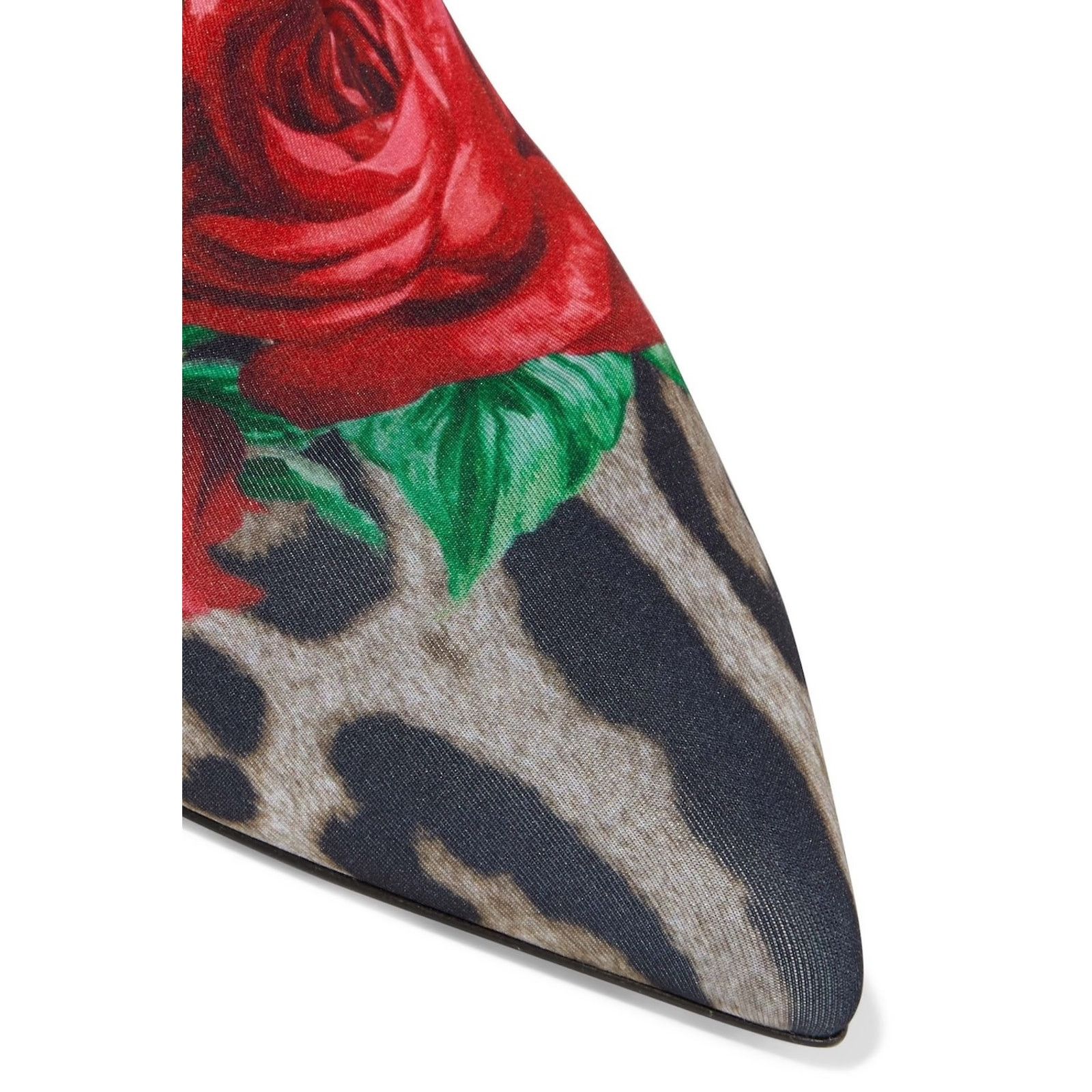 Dolce & Gabbana Dolce & Gabbana Leopard Rose Print Stretch boot Tan Red 35.5 Size US 5.5 / IT 35.5 - 5 Thumbnail