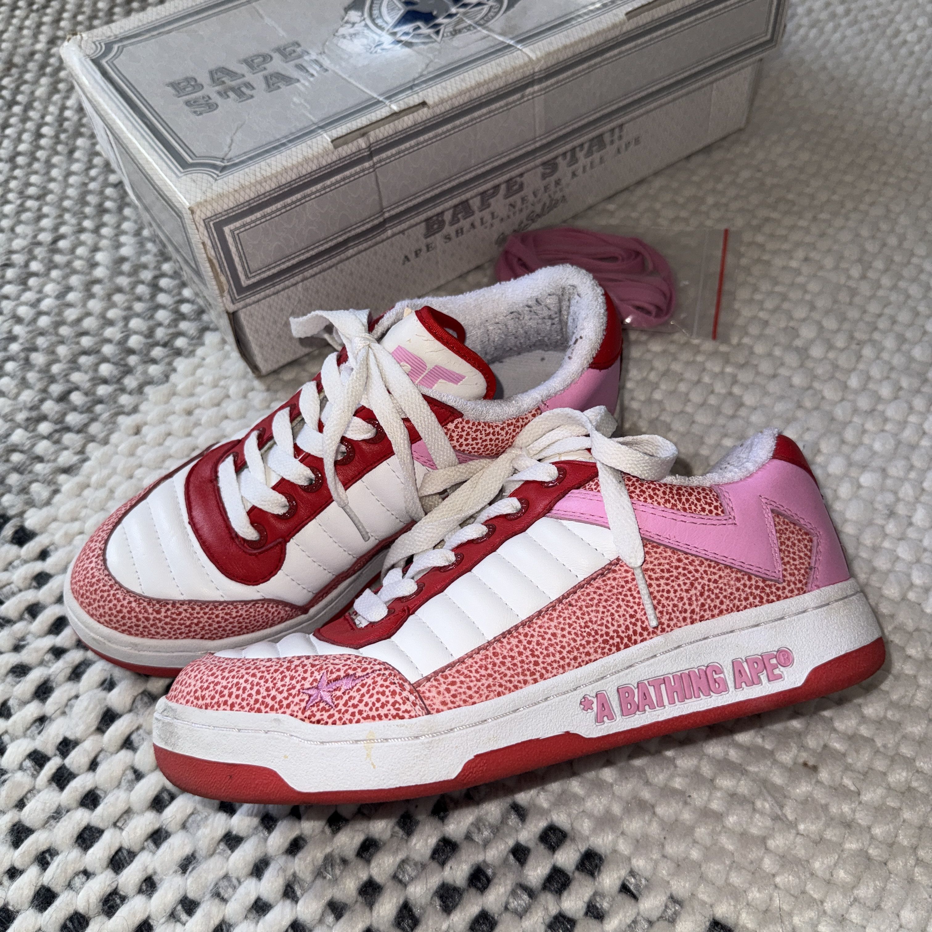 Bape Bape Sta 88 Red Pink Sneakers Size US 7 / IT 37 - 1 Thumbnail