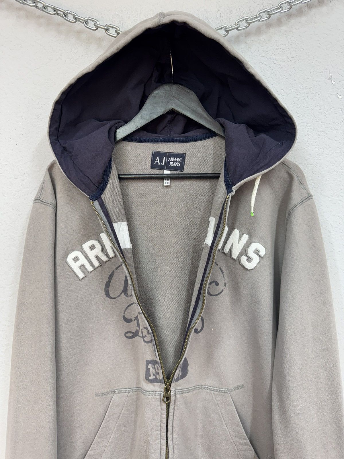 Armani Vintage Armani Y2K Zip Hoodie Avantgarde Distressed Japan Size US XL / EU 56 / 4 - 7 Thumbnail