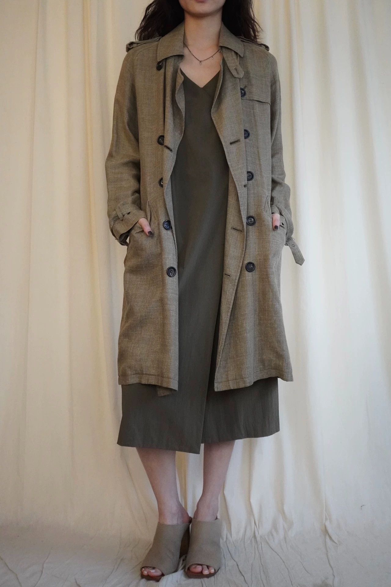 A.P.C. A.P.C. 1990s Silk Linen Trench Coat M Size M / US 6-8 / IT 42-44 - 2 Thumbnail