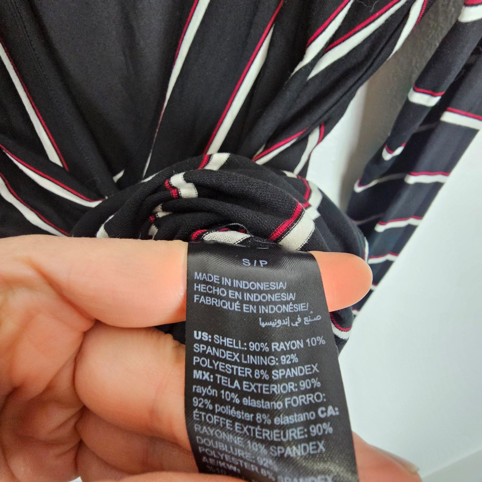 White House Black Market White House Black Market Blouse Black Striped Surplice Top S Size S / US 4 / IT 40 - 7 Thumbnail