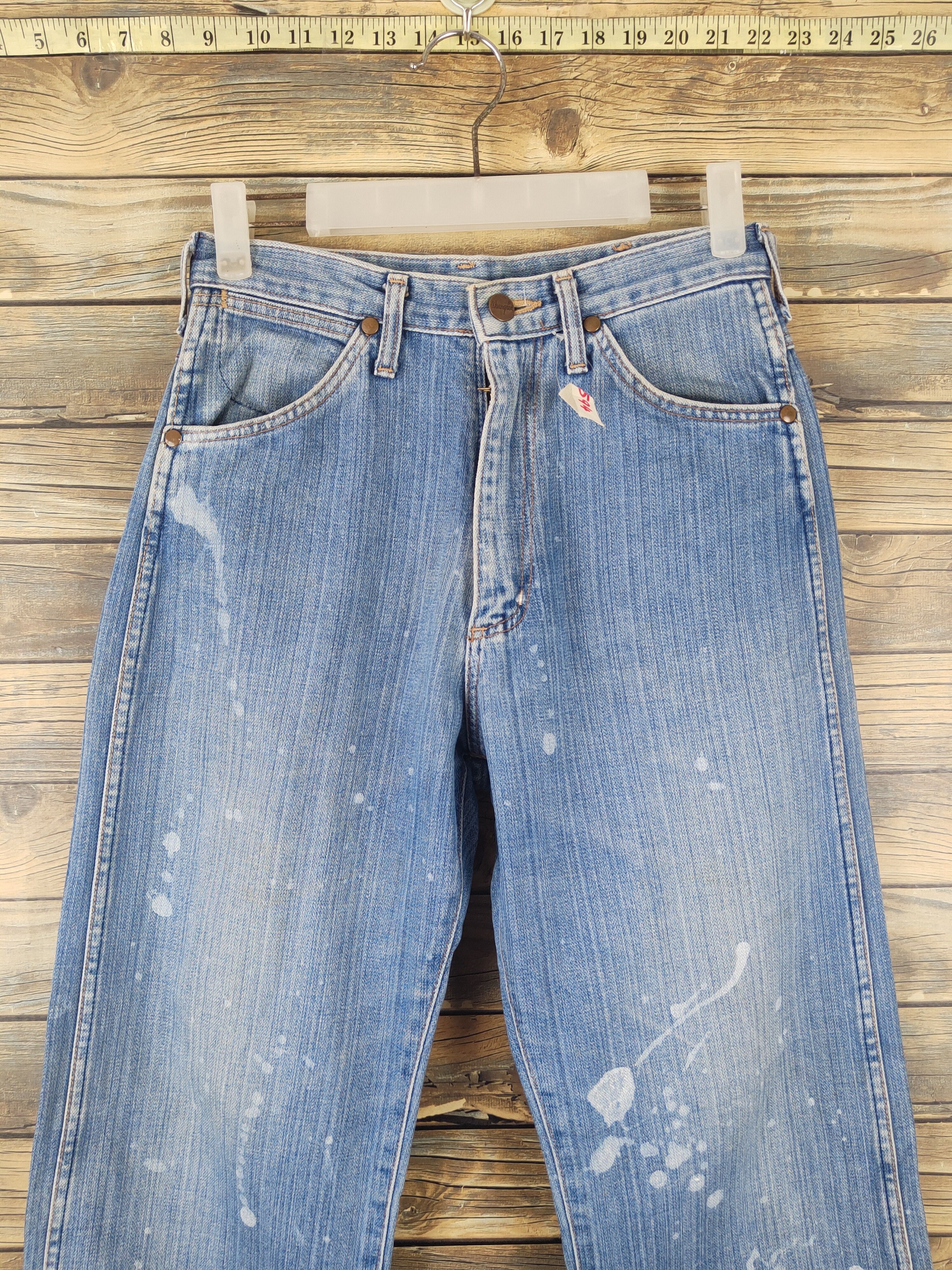 Vintage DL Wrangler Blue Distressed Ripped Jeans #594 Size US 28 / EU 44 - 2 Thumbnail