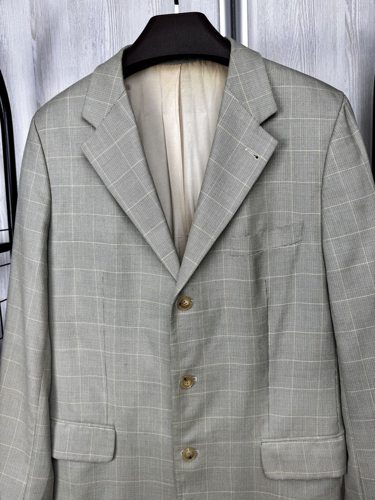 Yves Saint Laurent Yves Saint Laurent vintage checkered 3 button blazer Size 44R - 3 Thumbnail