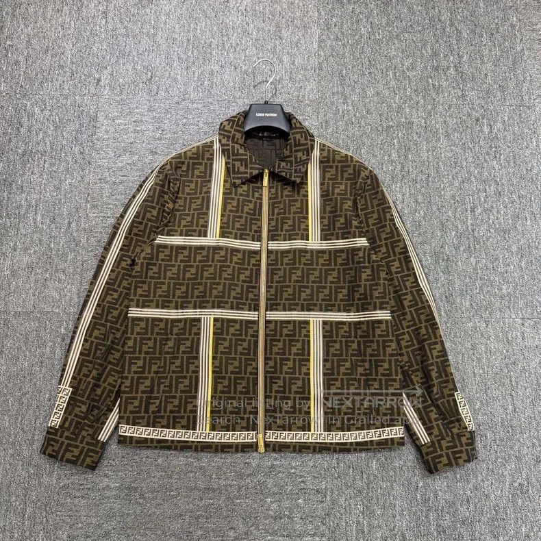 Fendi Fendi Monogrammed Leather and Fur Integrated Jacket Size US S / EU 44-46 / 1 - 1 Thumbnail