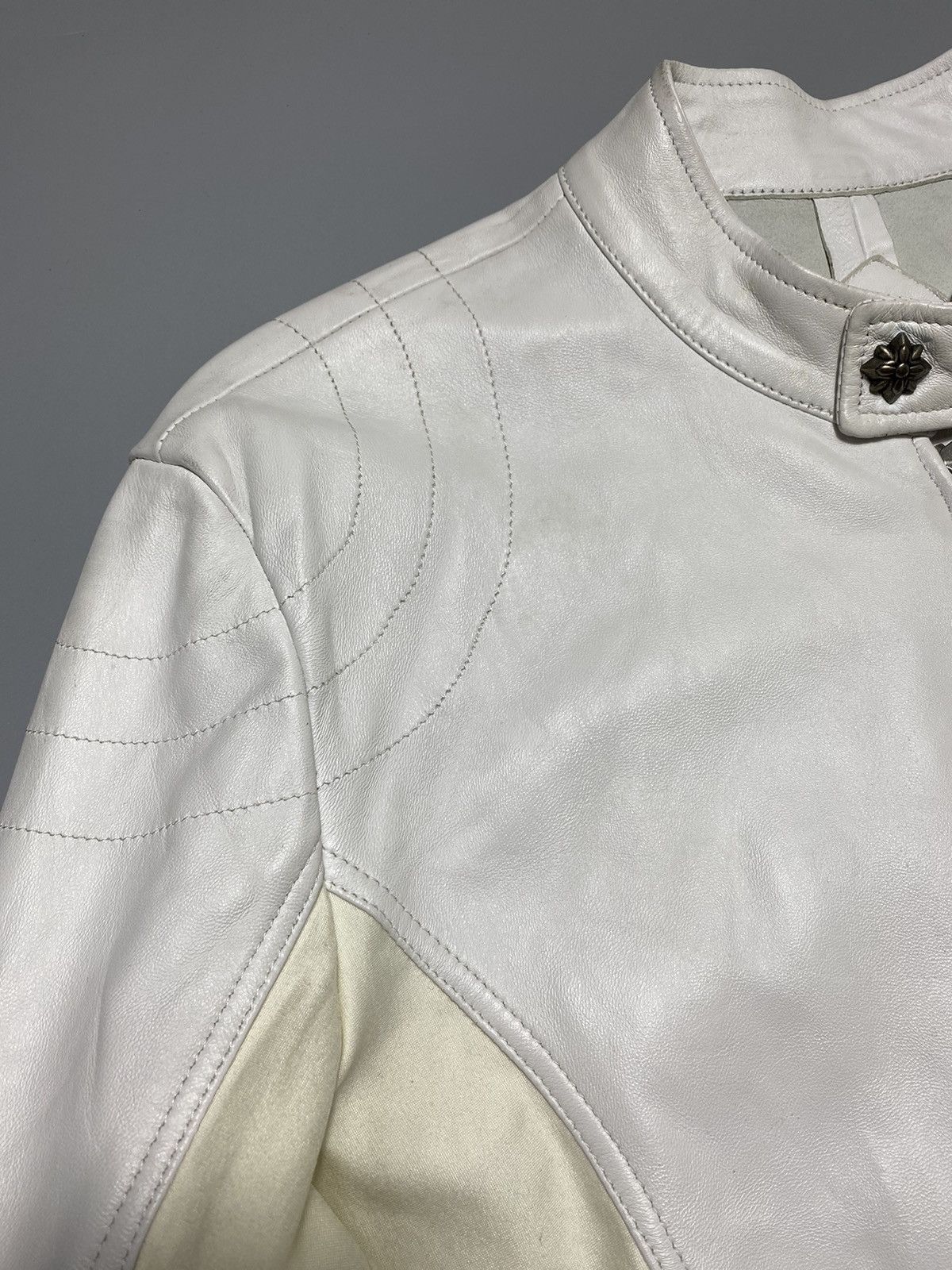 John Richmond 2019 Logo Patch Leather Jacket Size US L / EU 52-54 / 3 - 8 Thumbnail
