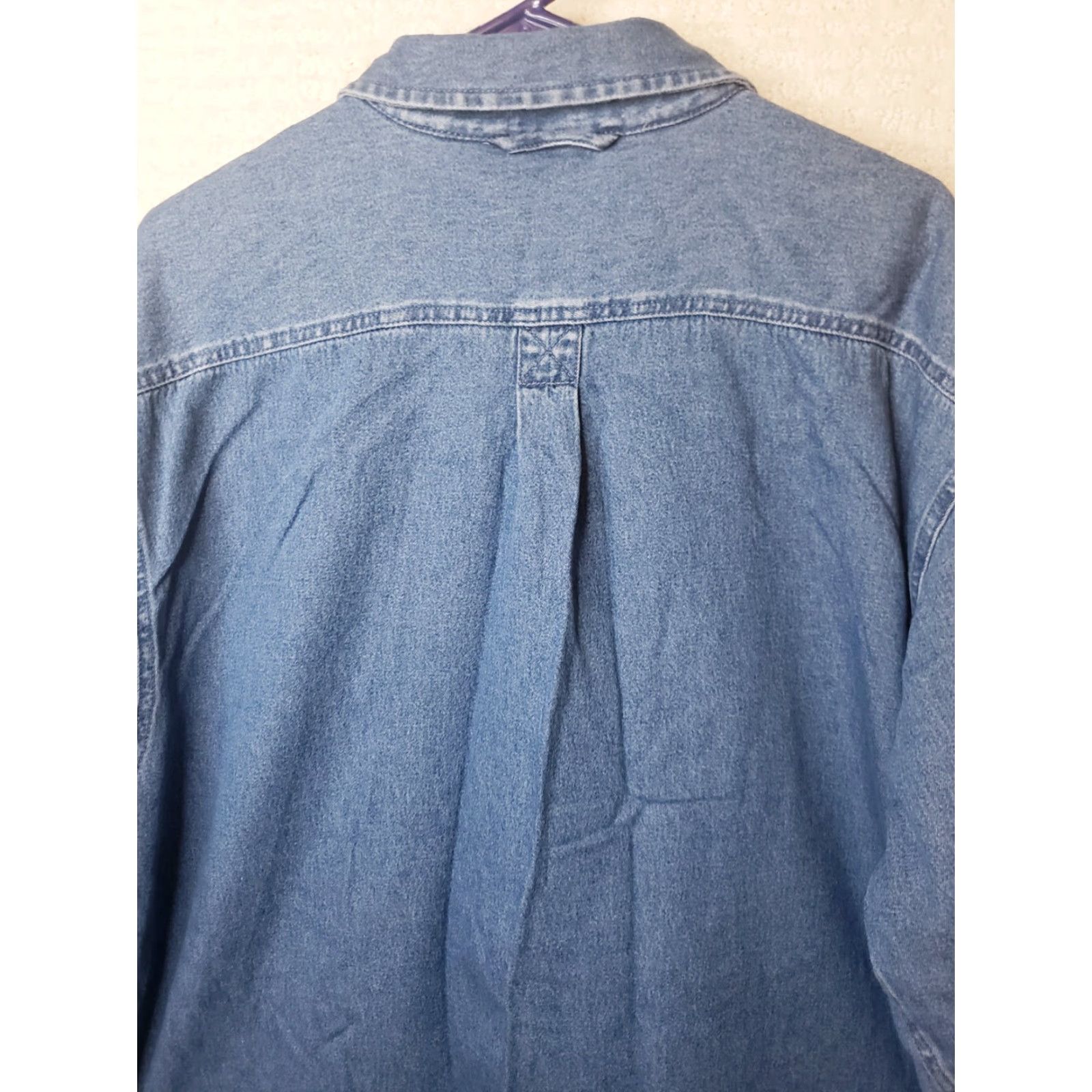 Basic Editions BASIC EDITIONS Denim Shirt Jacket XL Western Blanket Lined Quilt Lined Sleeves Shaket Jacket Blue Solid 52" Chest Regular Men XS? Size US XL / EU 56 / 4 - 7 Thumbnail