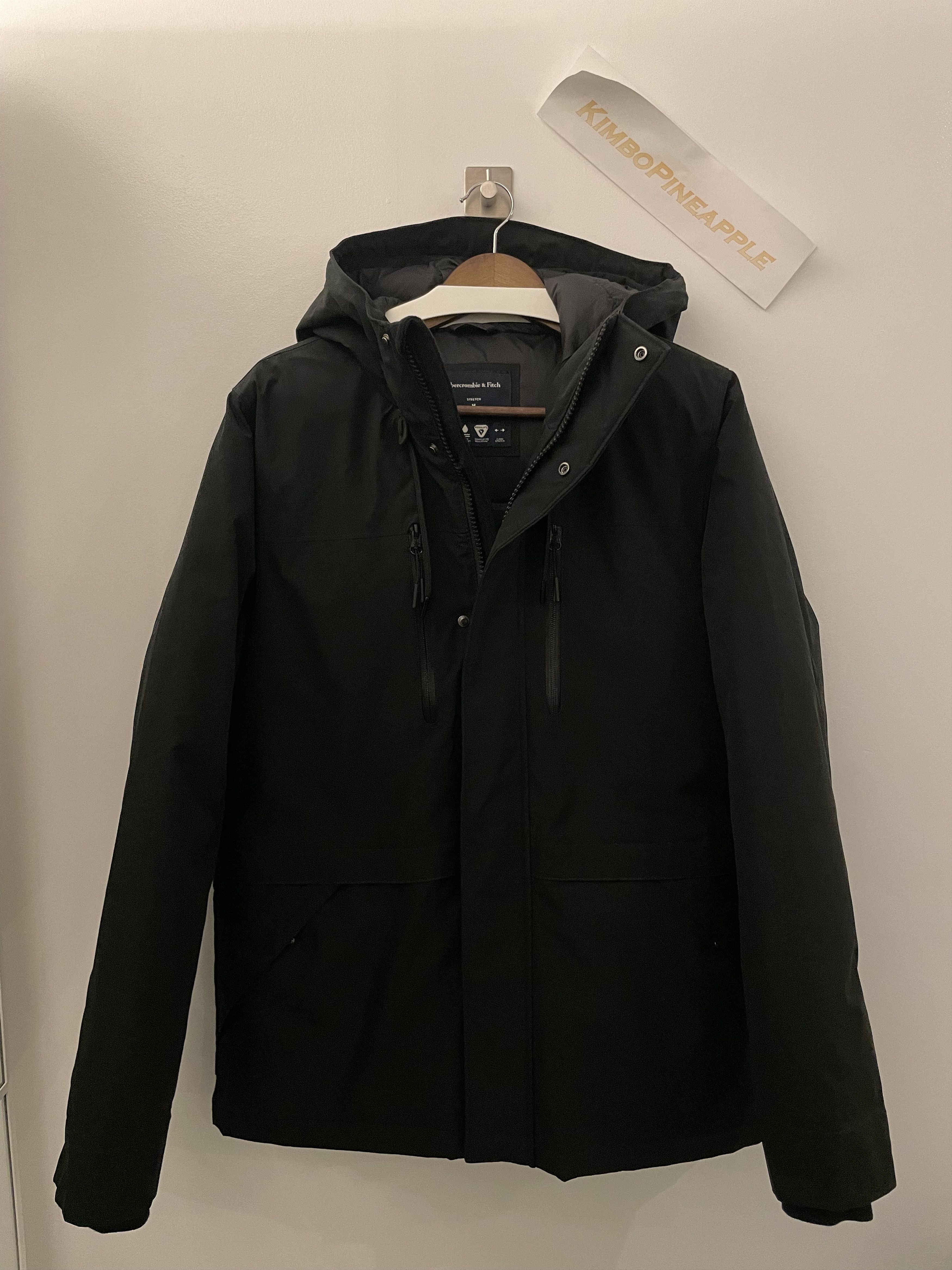 image of Abercrombie Fitch Primaloft Traveler Parka Jacket in Black, Men's (Size Medium)
