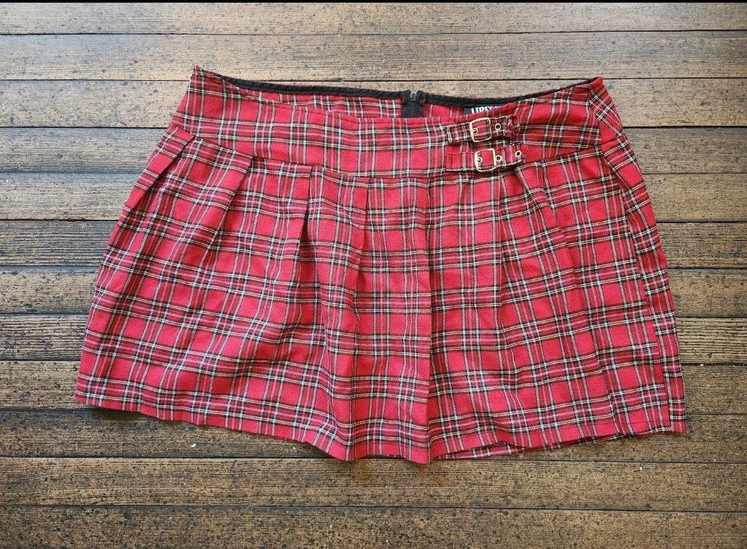 Vintage Lip Service Gothic Plaid Miniskirt