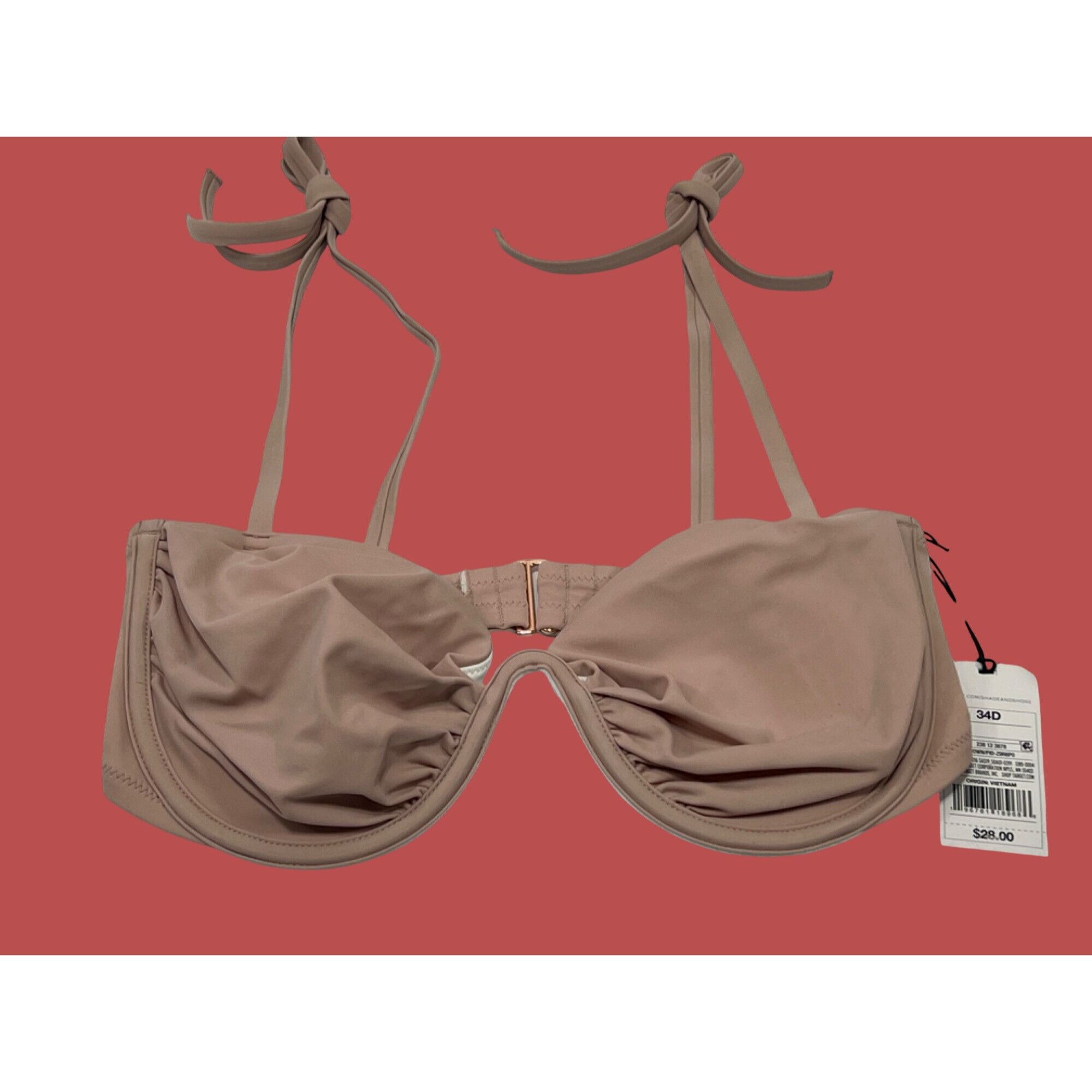Other Shade & Shore - Women's Tie Shoulder Underwired Ruched Bikin Size ONE SIZE - 3 Thumbnail
