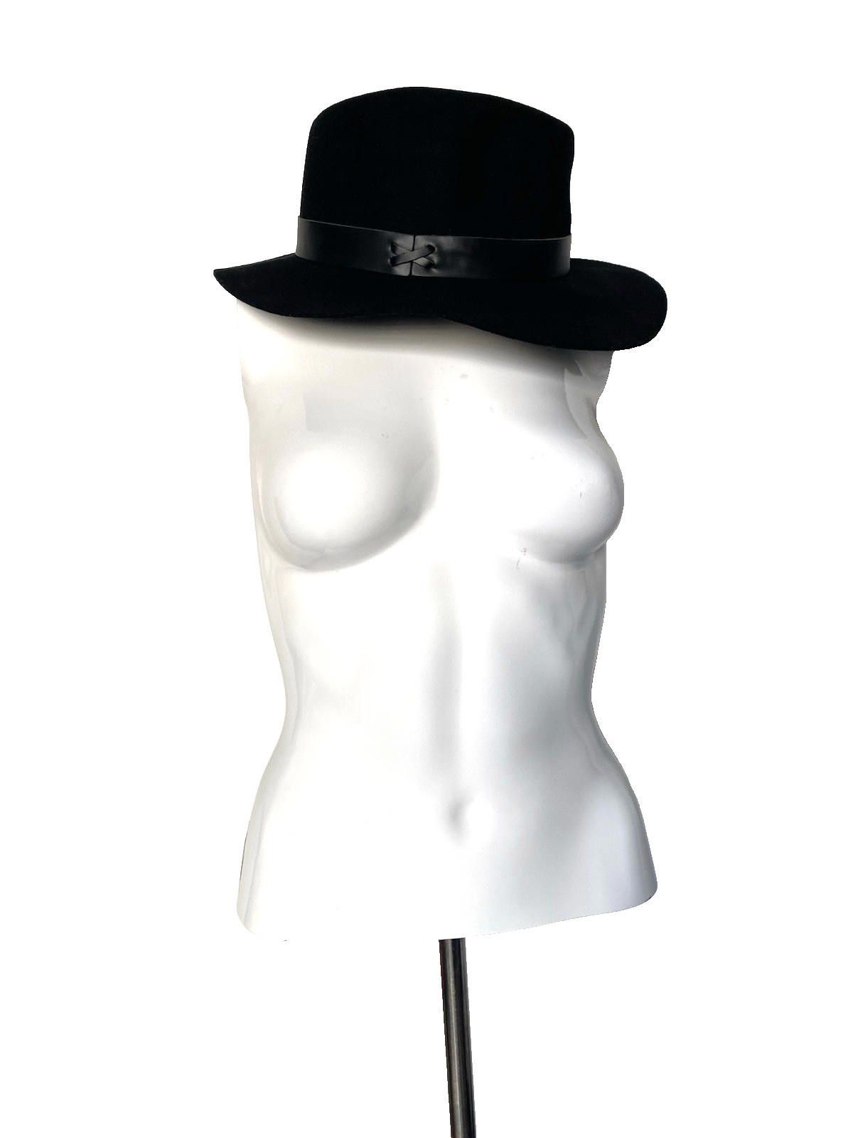 Other NWT Hat Attack 100% Wool Felt Fedora Leather Trim Black Hat Size ONE SIZE - 5 Thumbnail